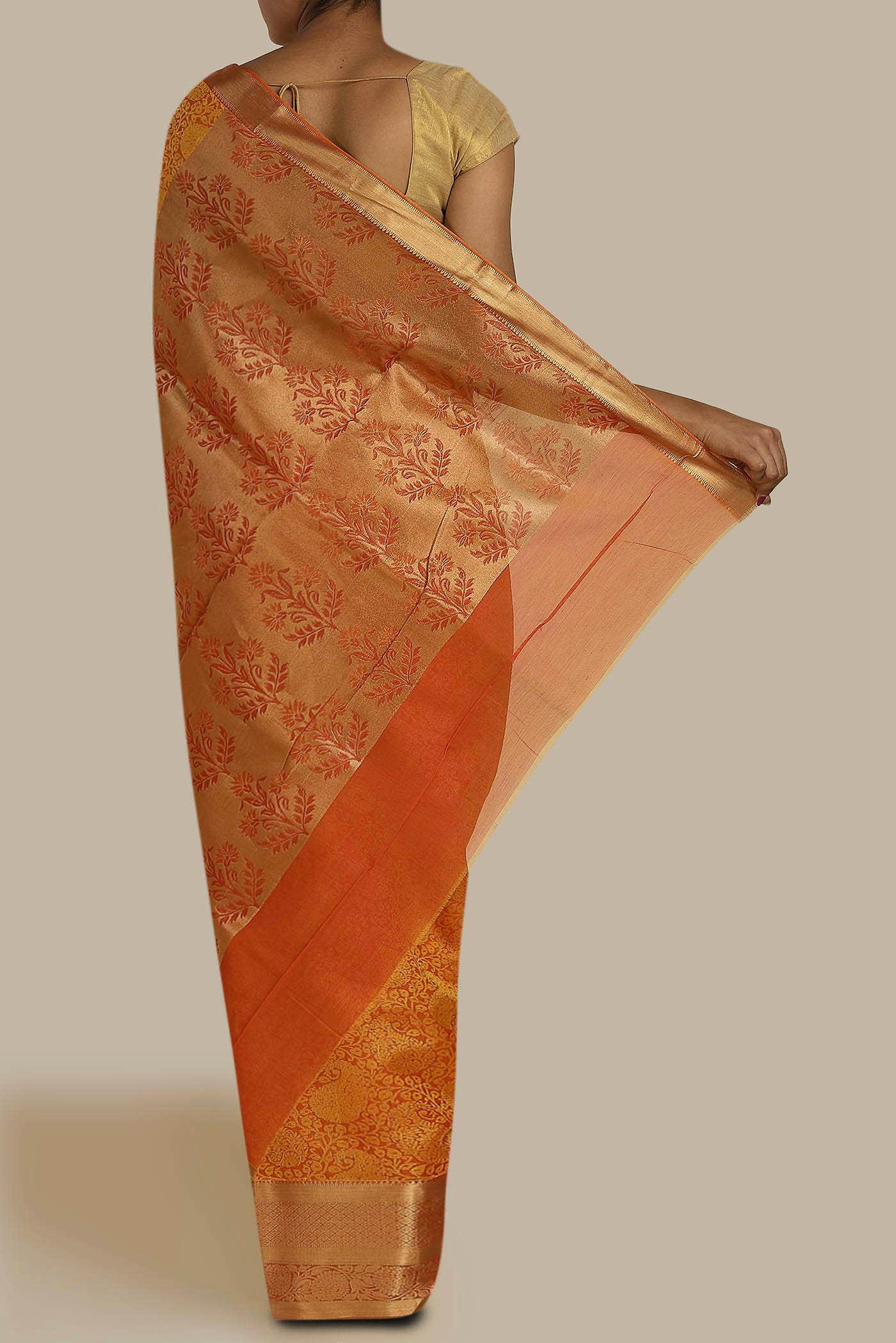 Orange Silk Cotton Saree