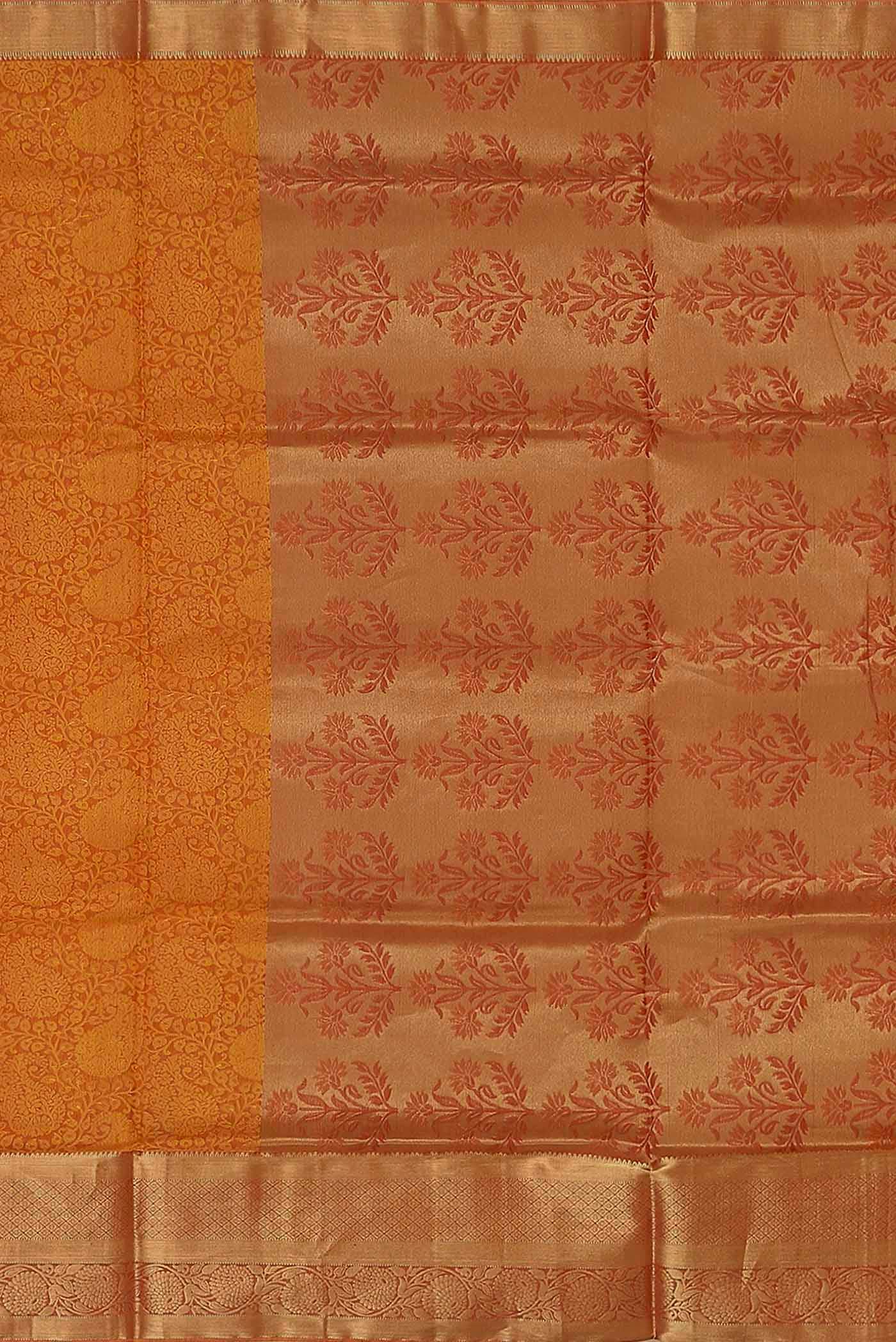 Orange Silk Cotton Saree