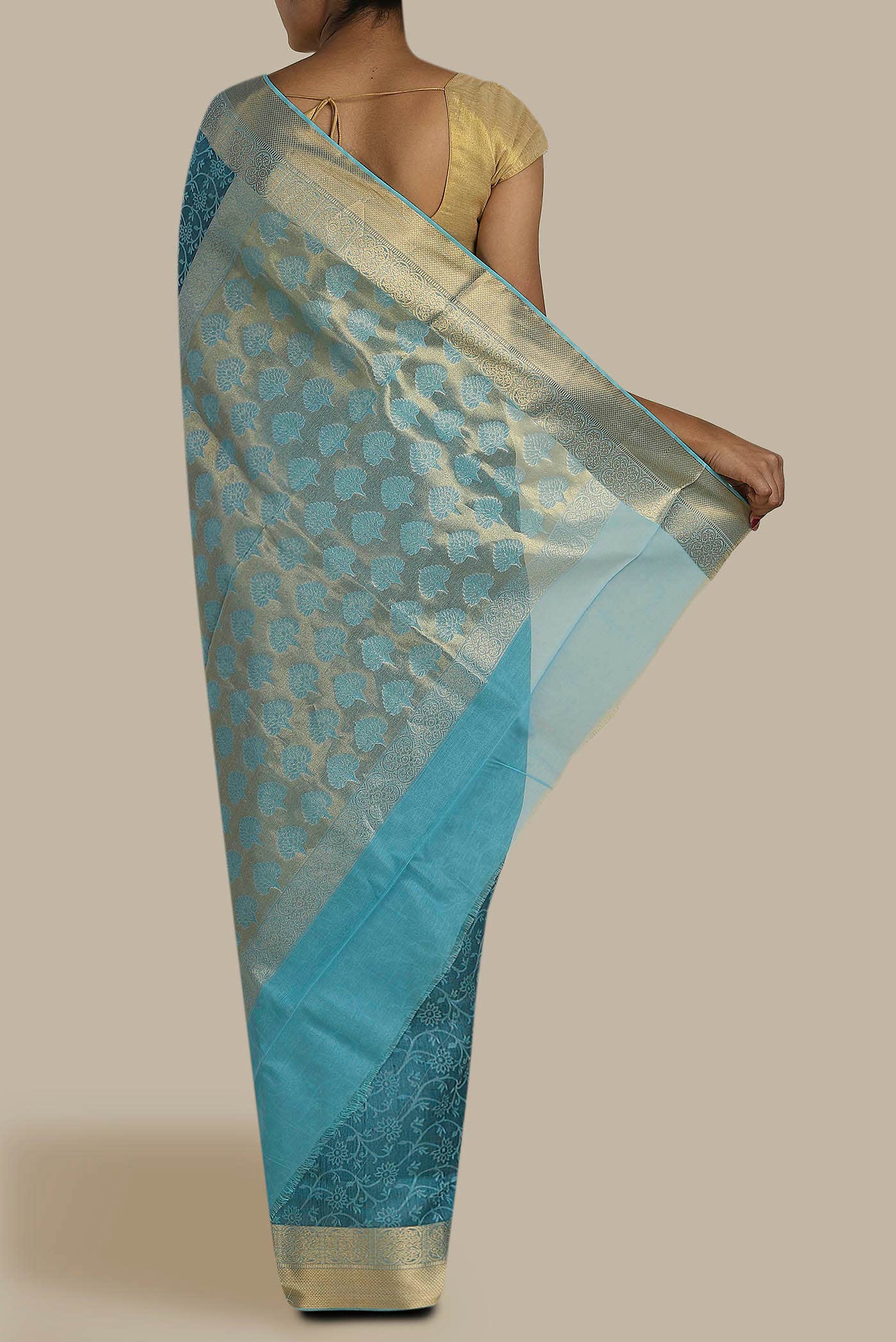 Blue Silk Cotton Saree