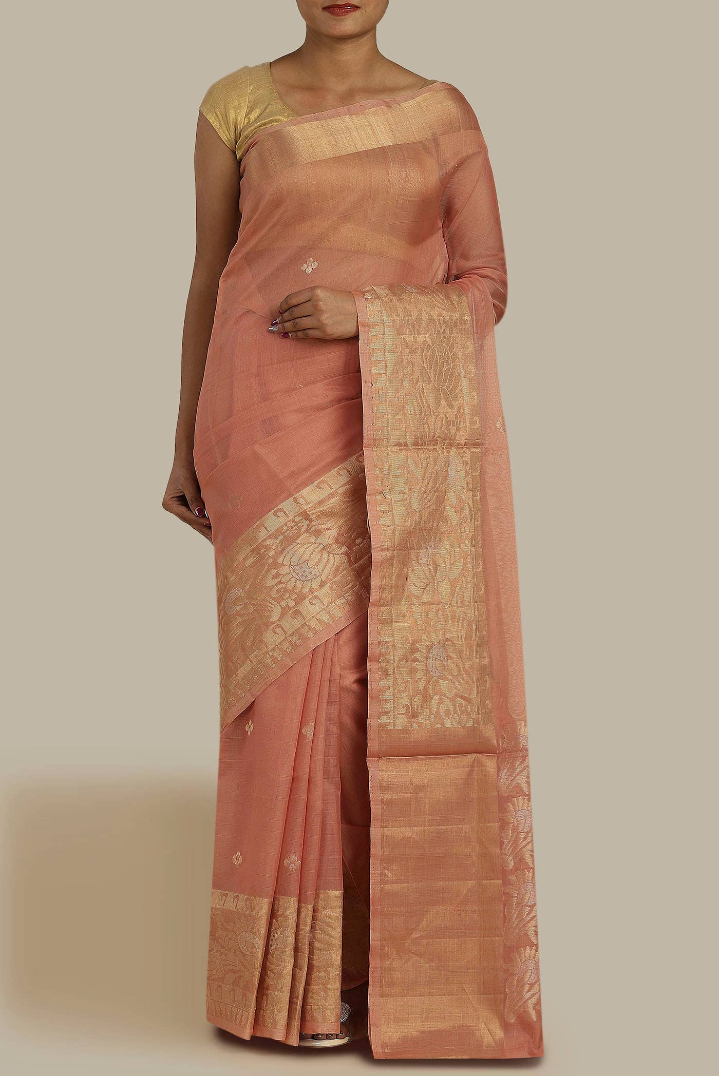 Pink Silk Cotton Saree