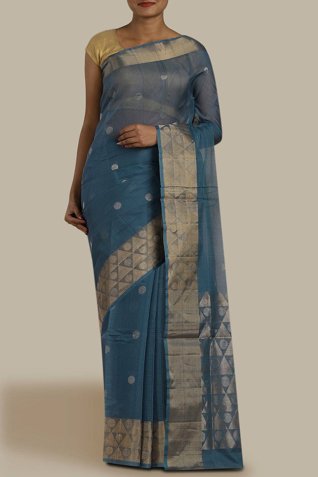 Blue Silk Cotton Saree
