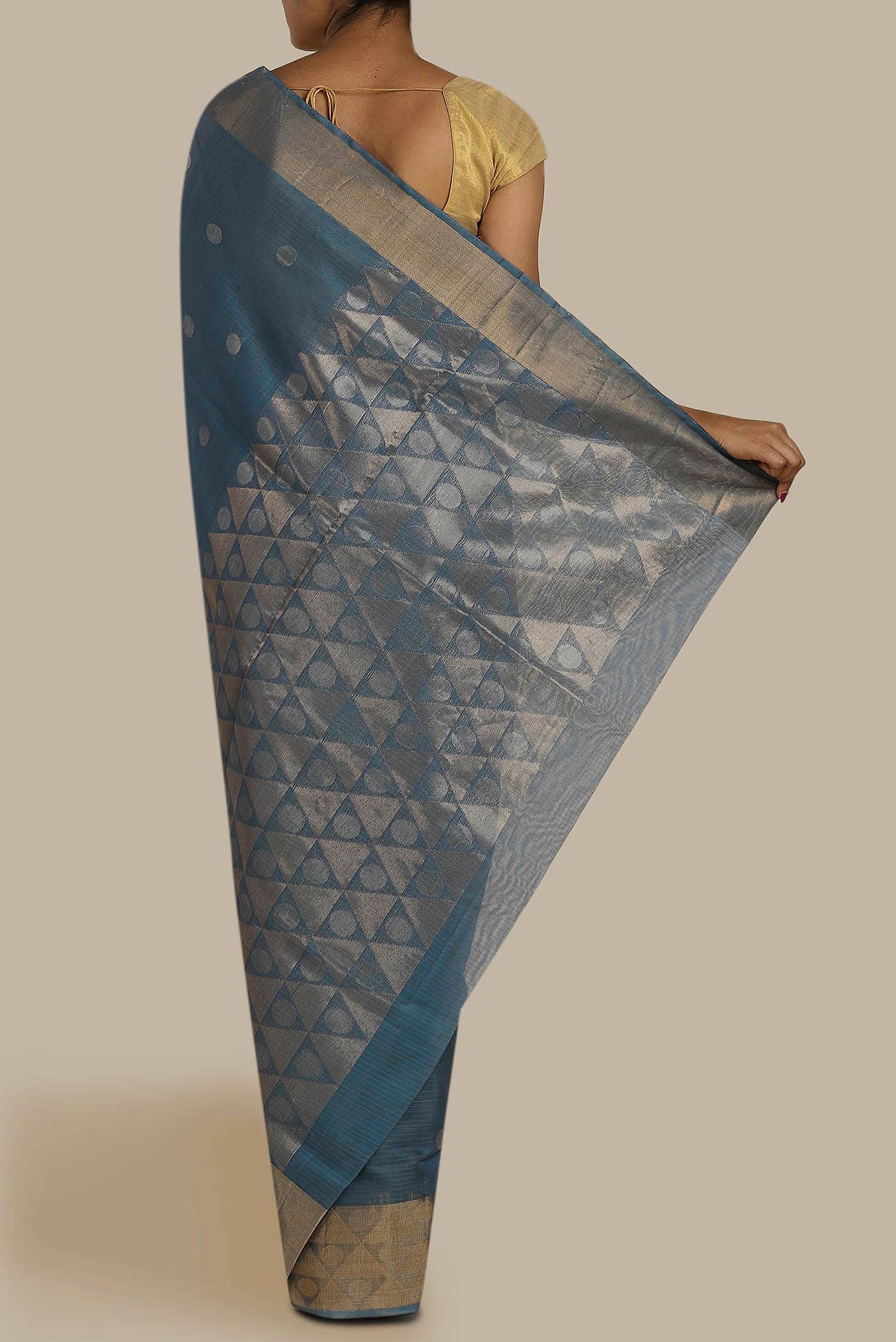 Blue Silk Cotton Saree