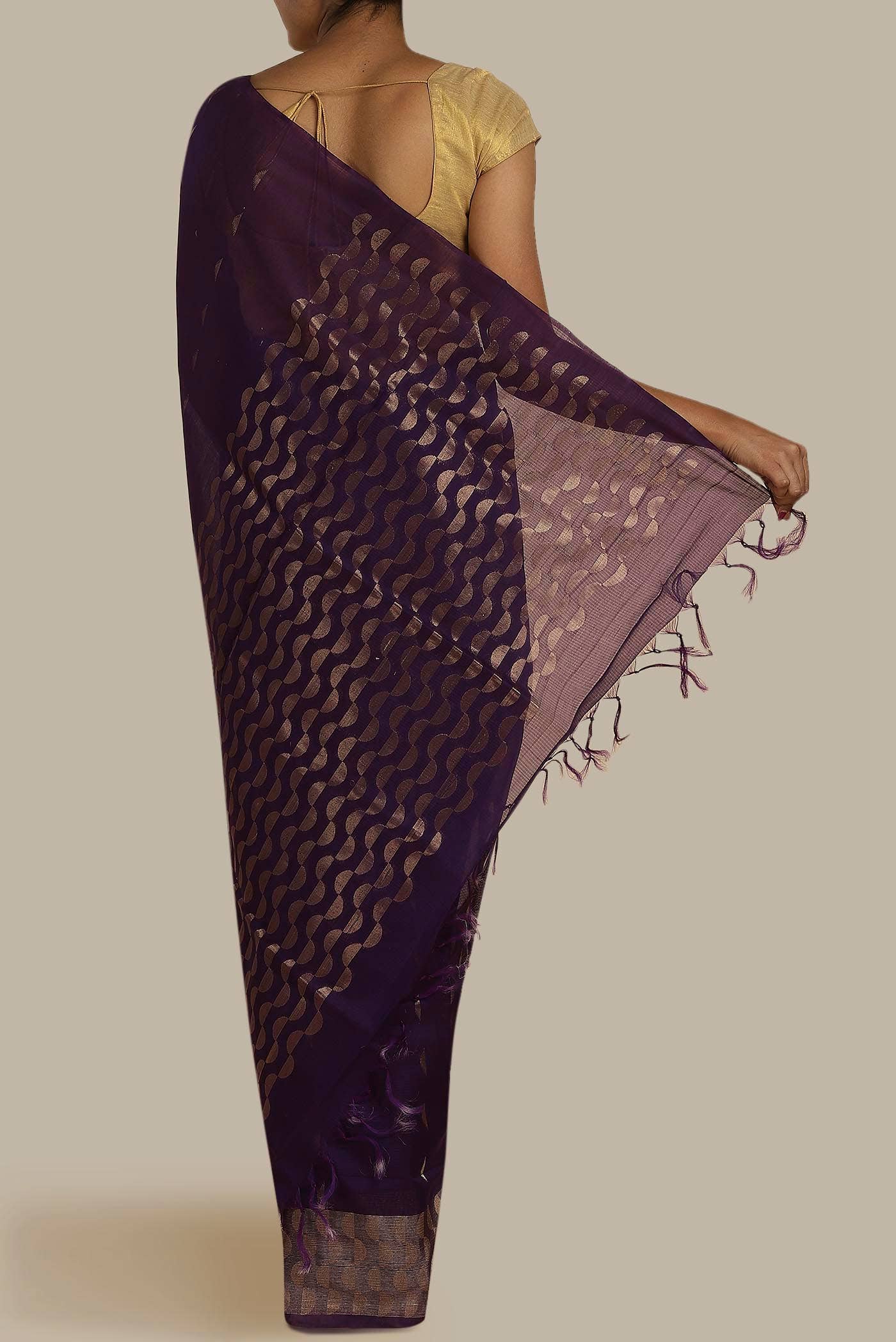 Violet Silk Cotton Saree
