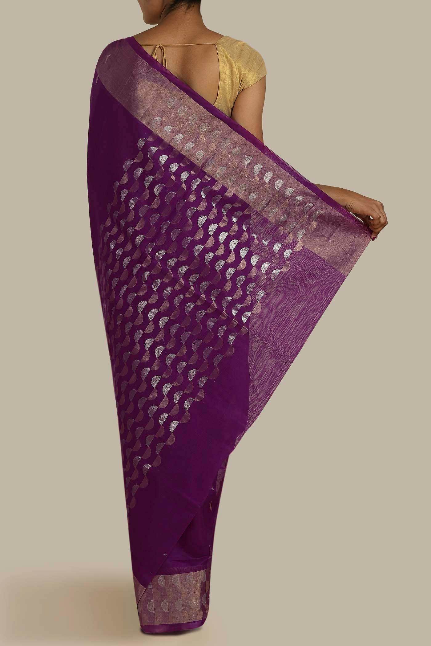 Purple Silk Cotton Saree