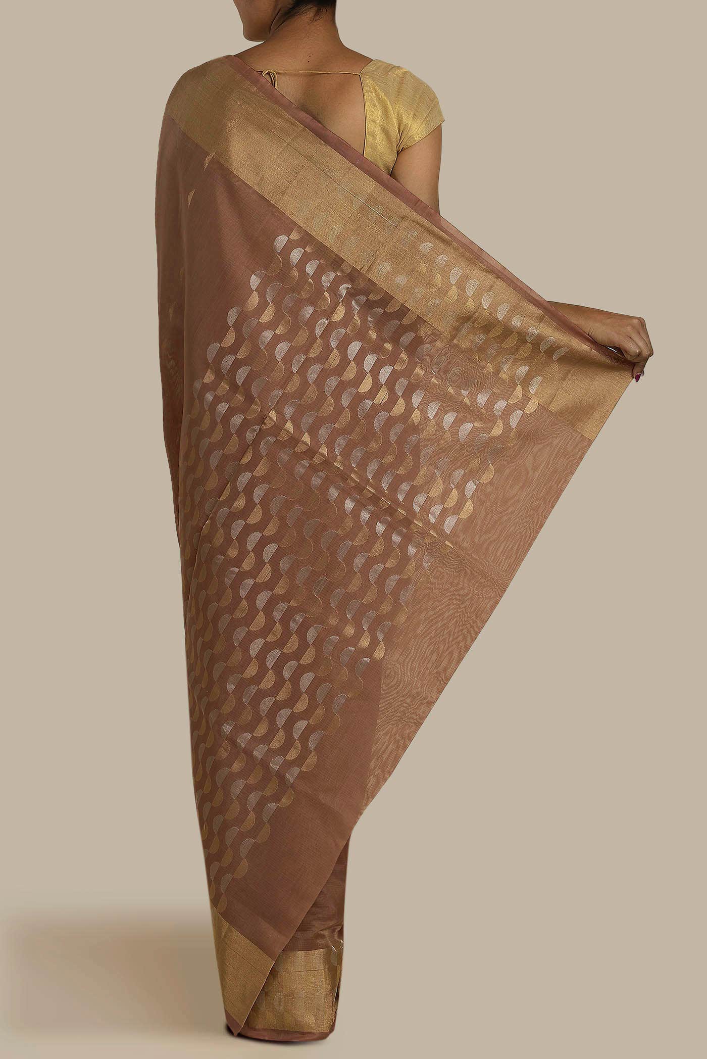 Brown Silk Cotton Saree