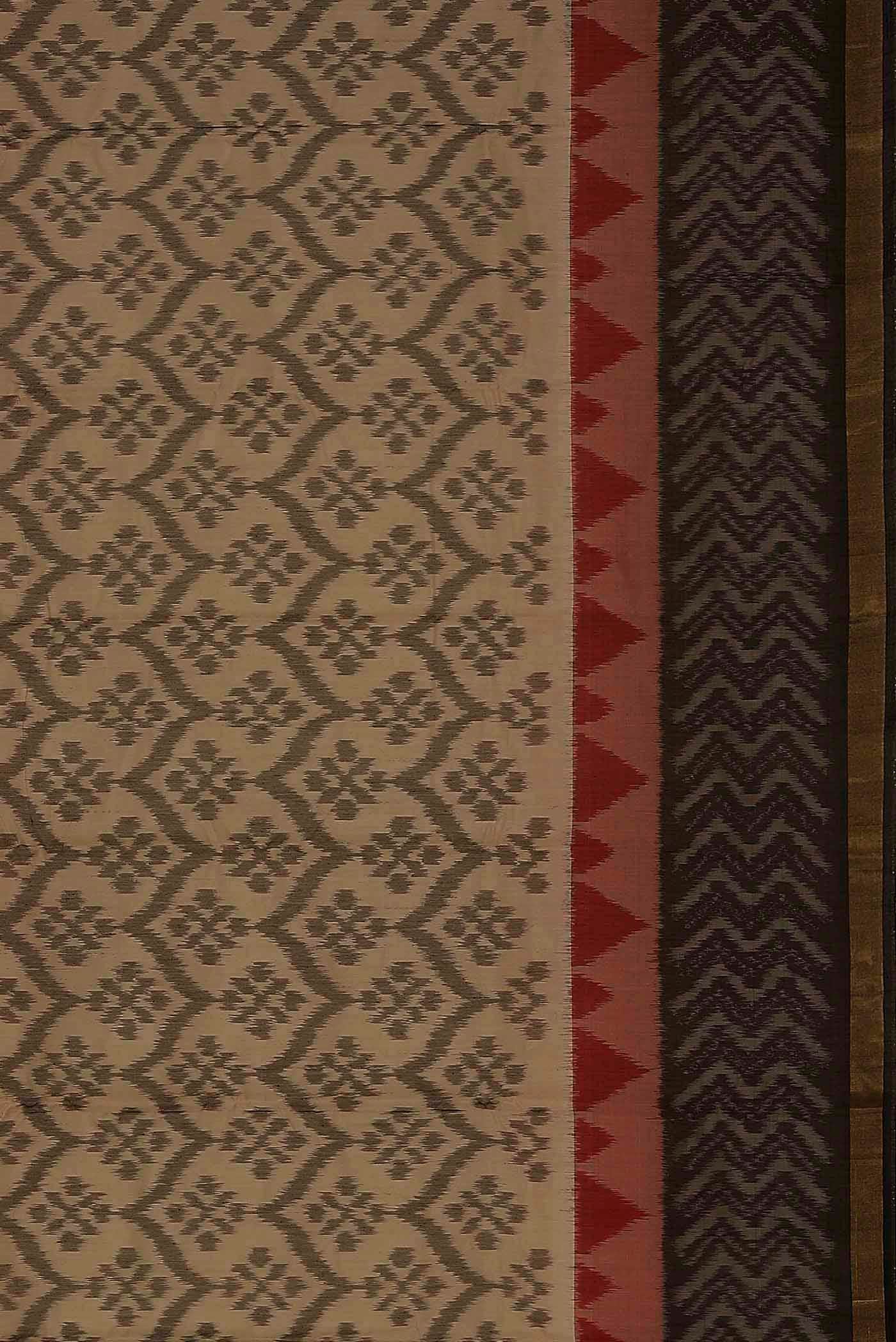 Beige Silk Cotton Saree