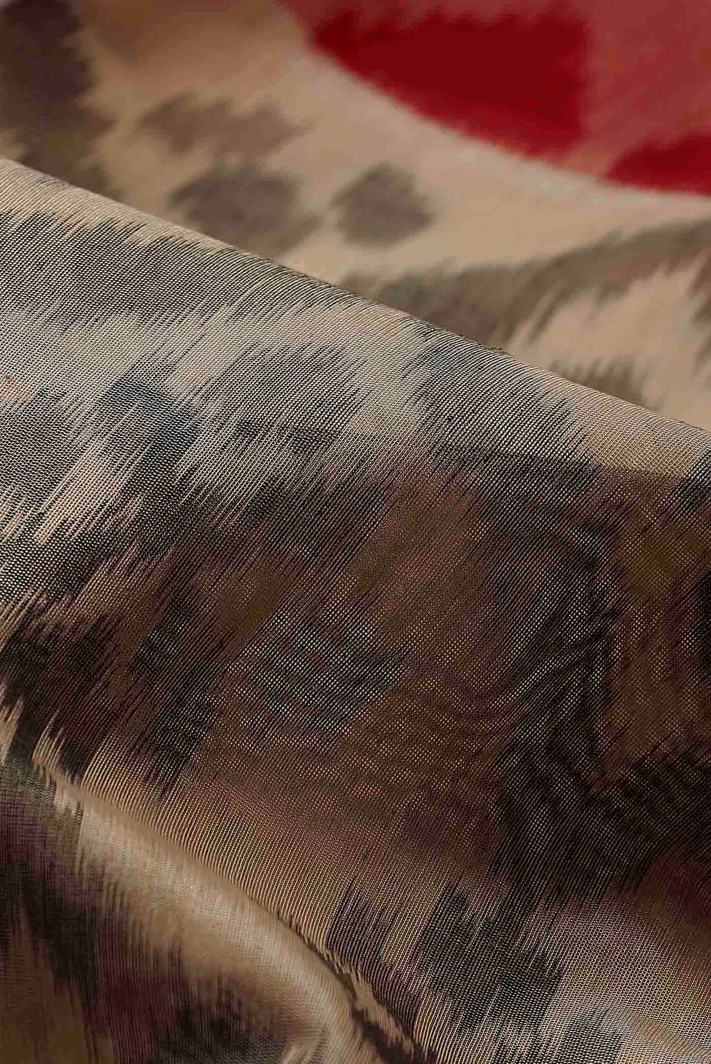 Beige Silk Cotton Saree