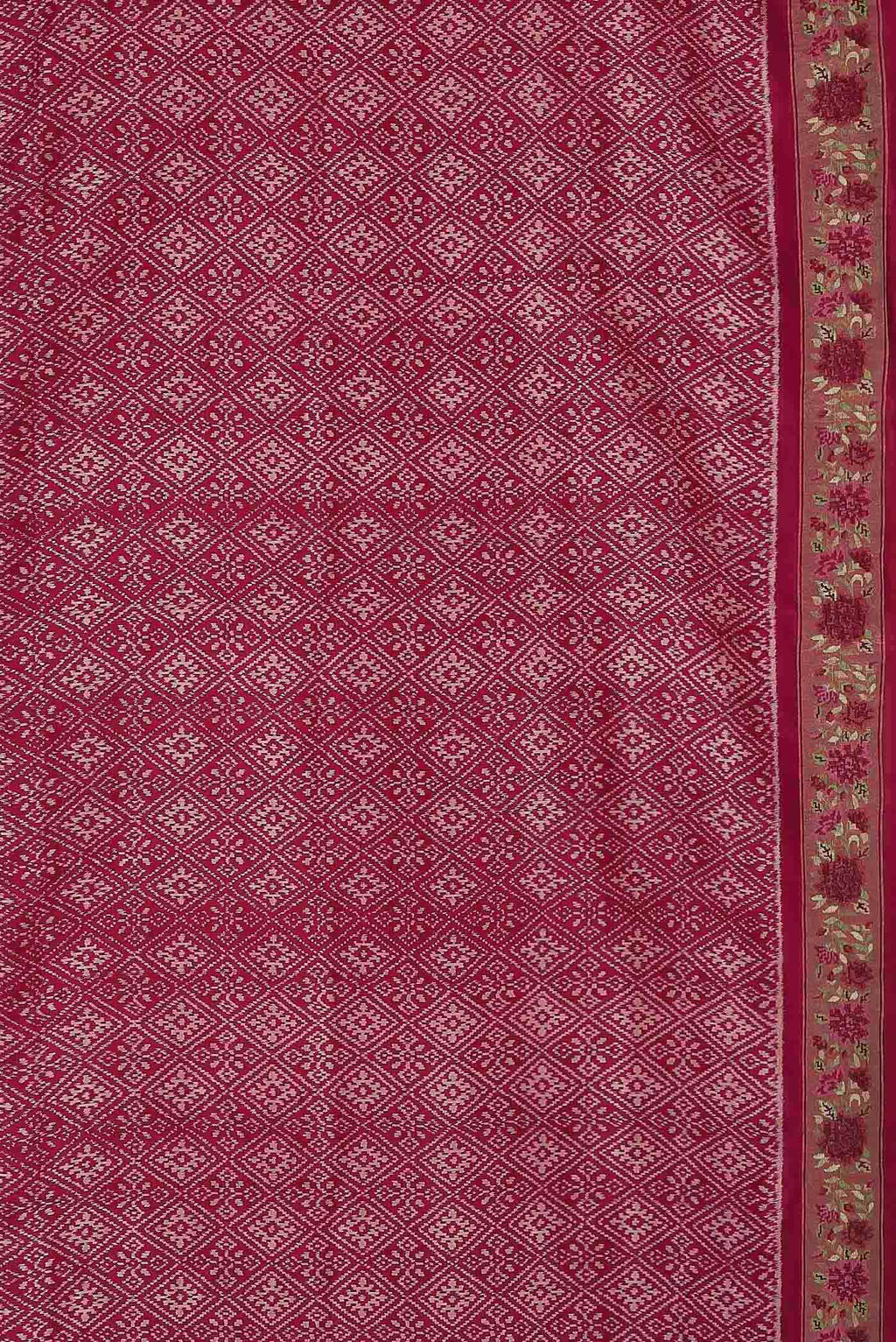 Dark Pink Pochampally Silk Saree