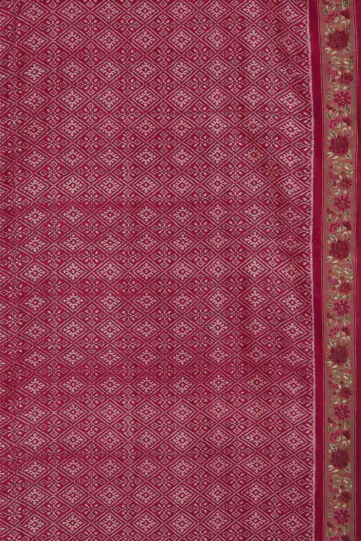 Dark Pink Pochampally Silk Saree