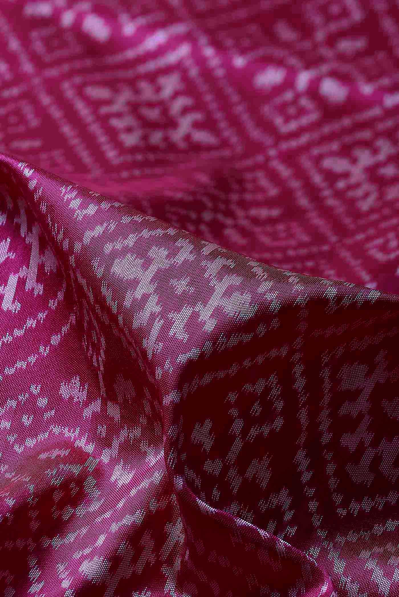 Dark Pink Pochampally Silk Saree