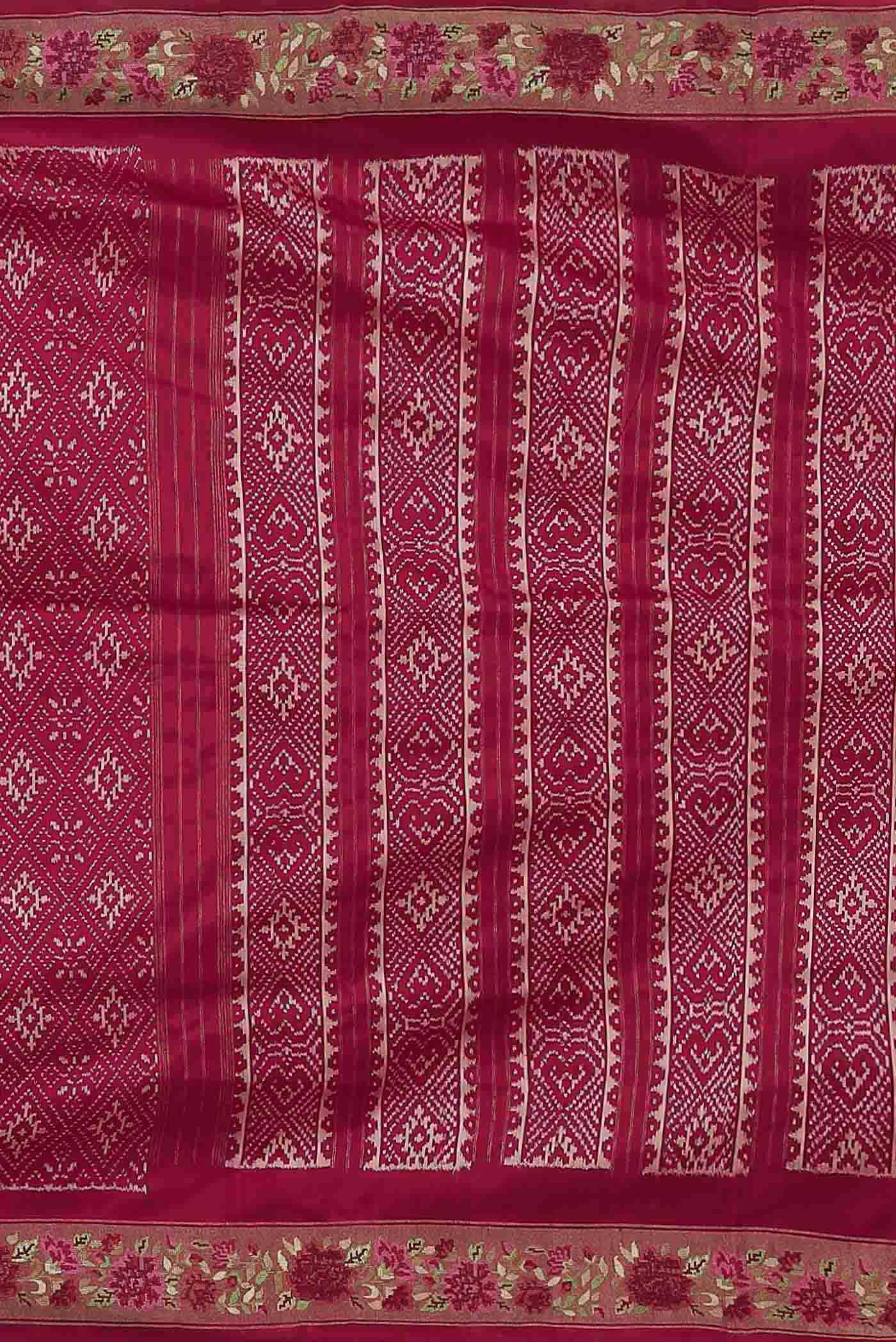 Dark Pink Pochampally Silk Saree
