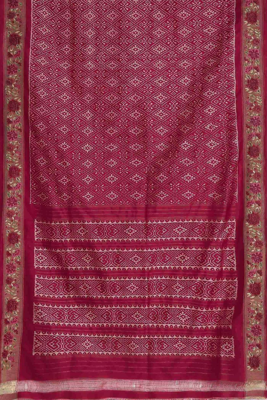 Dark Pink Pochampally Silk Saree