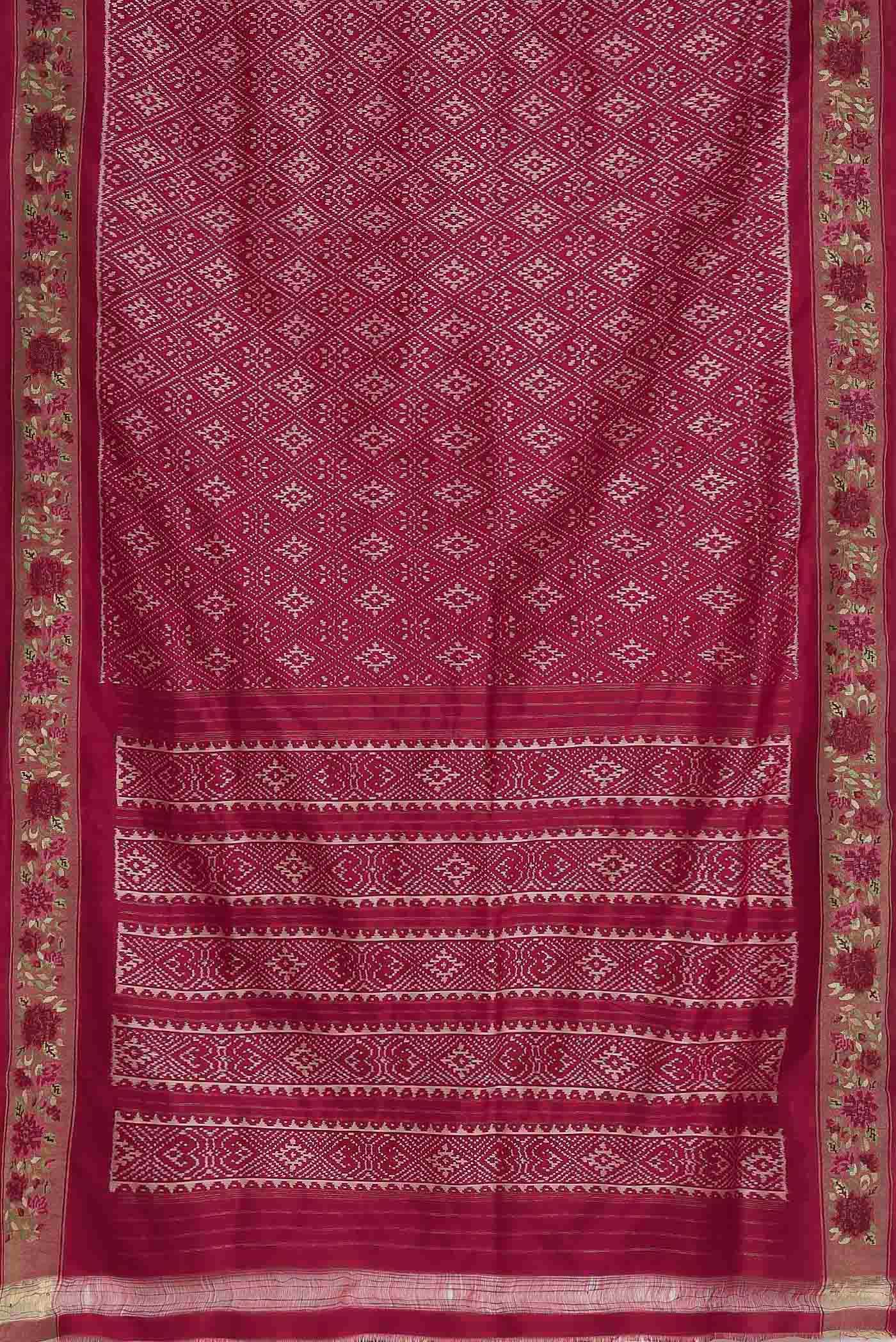 Dark Pink Pochampally Silk Saree