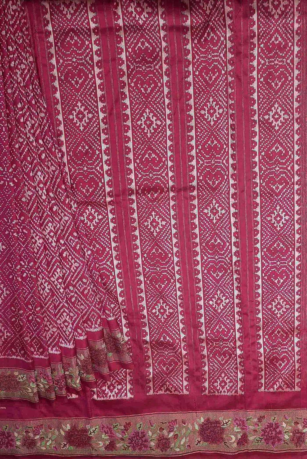 Dark Pink Pochampally Silk Saree