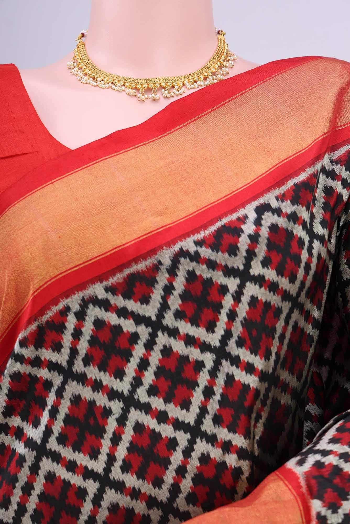 Black Pochampally Silk Saree