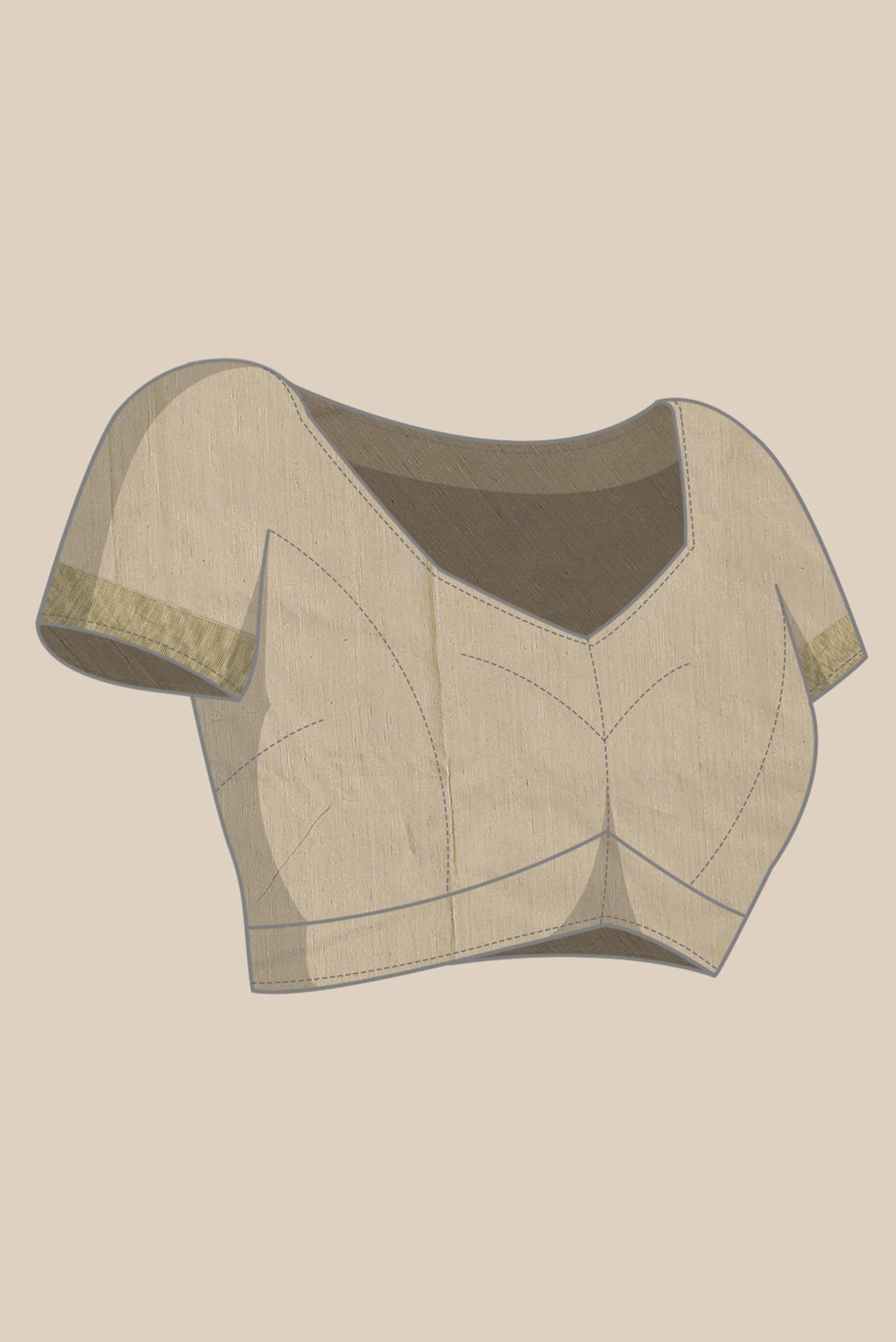 Beige Chanderi Silk Cotton Saree