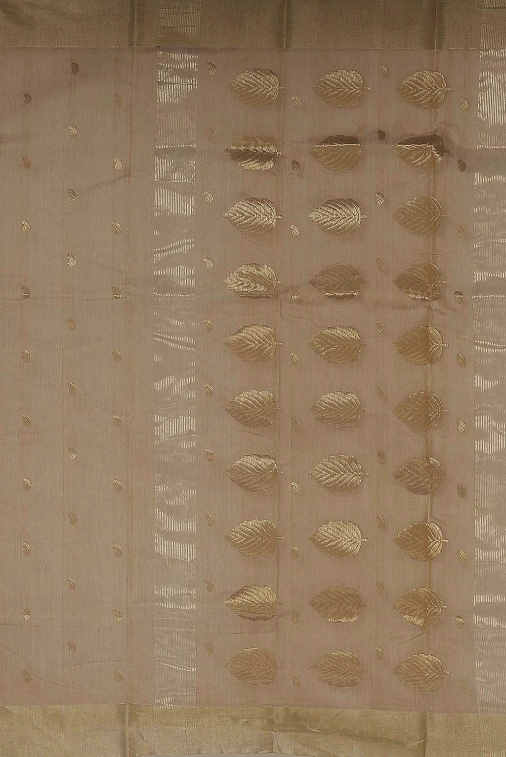Beige Chanderi Silk Cotton Saree