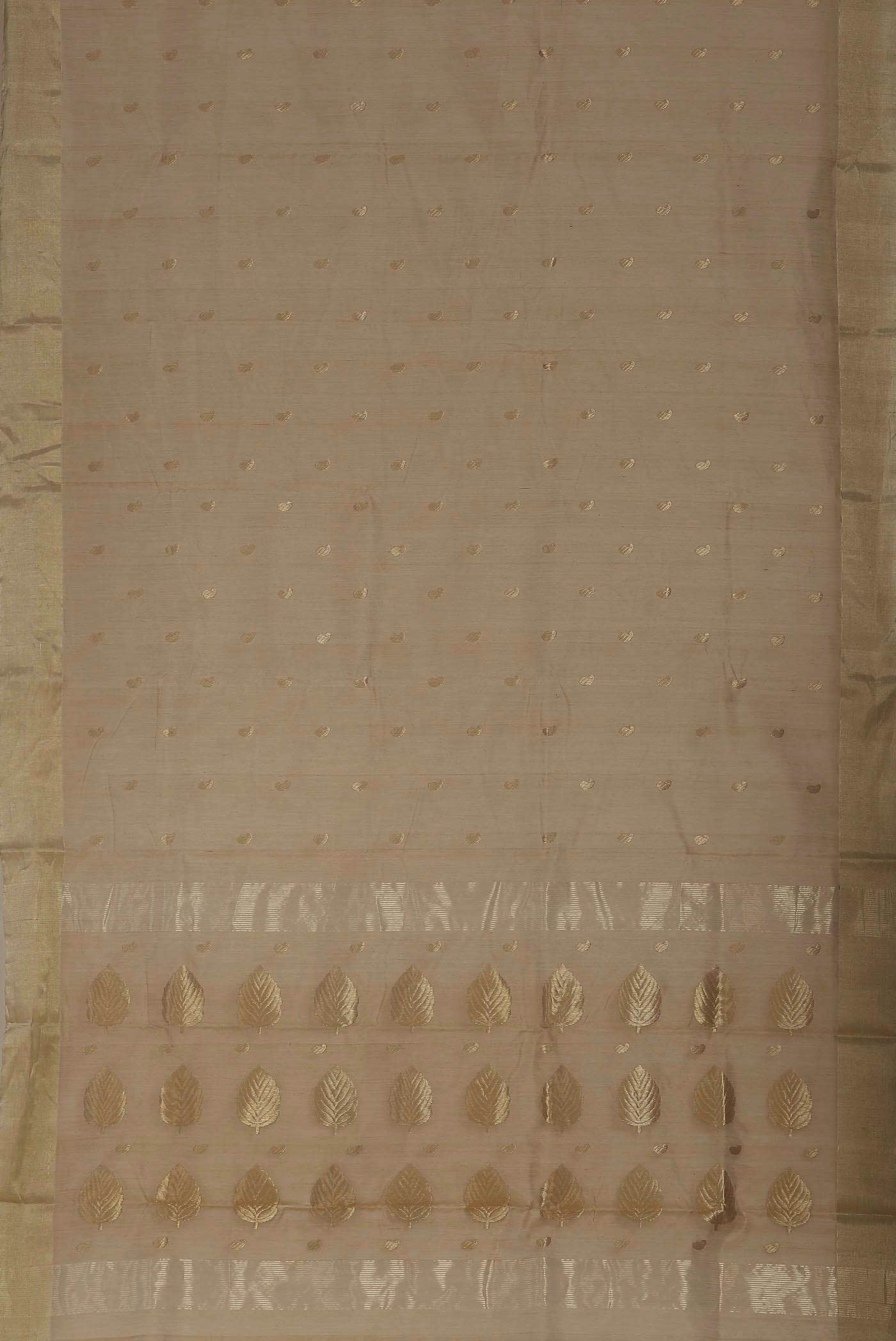 Beige Chanderi Silk Cotton Saree