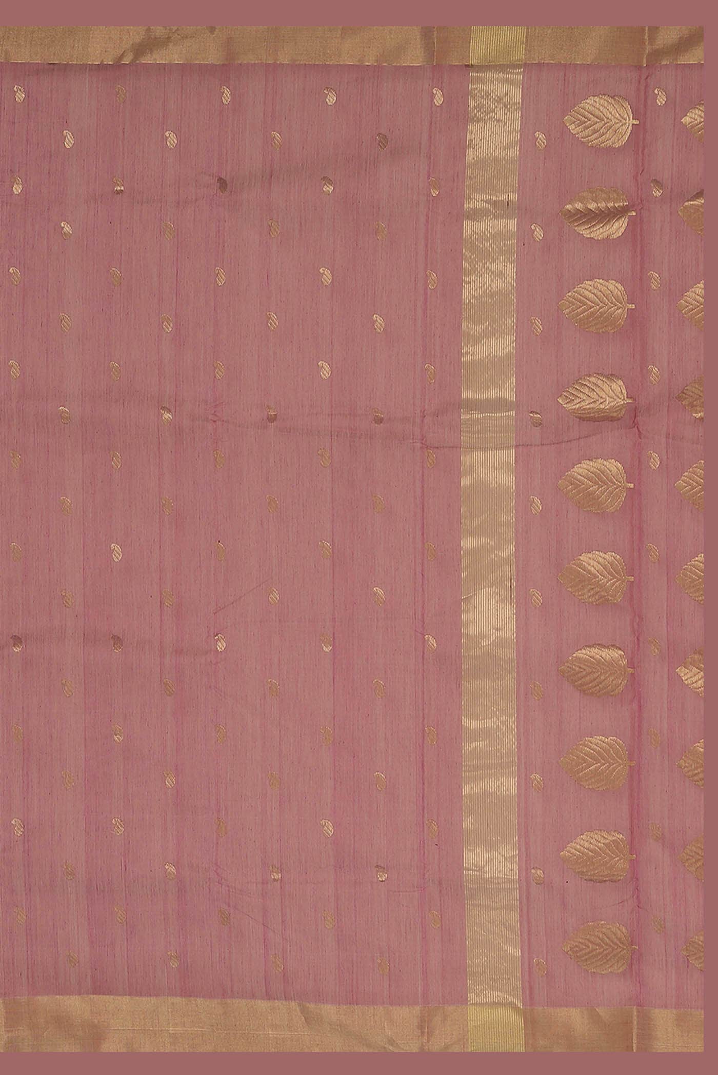Coral Chanderi Silk Cotton Saree
