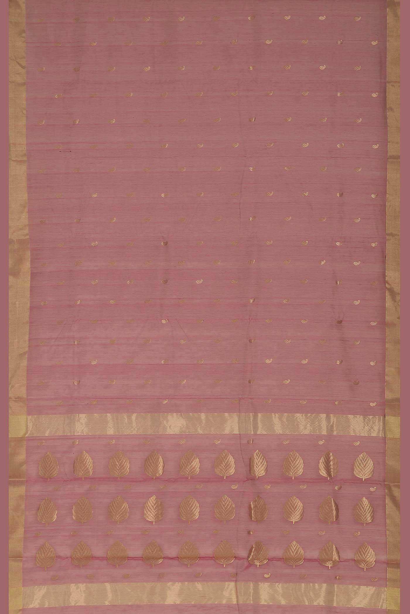 Coral Chanderi Silk Cotton Saree