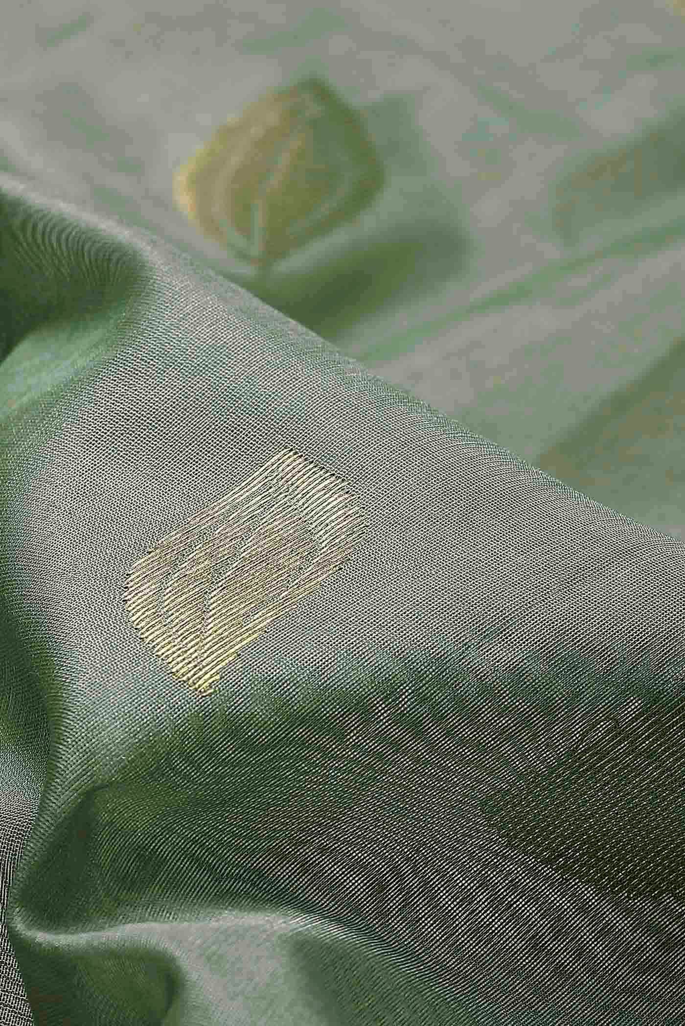 Light Green Chanderi Silk Cotton Saree