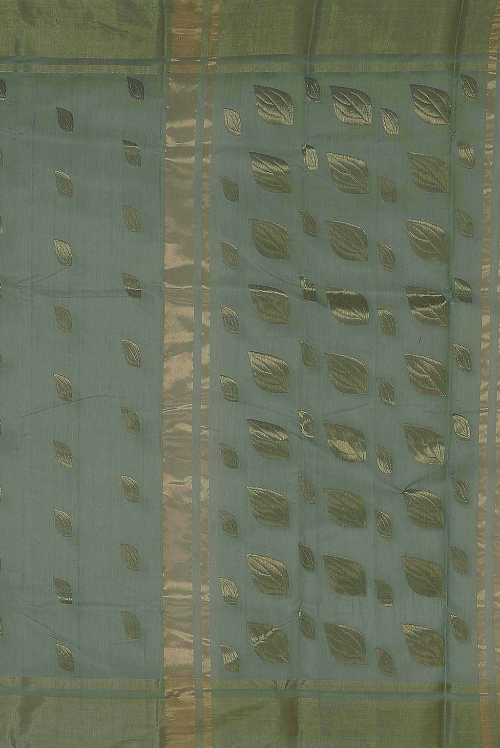 Light Green Chanderi Silk Cotton Saree