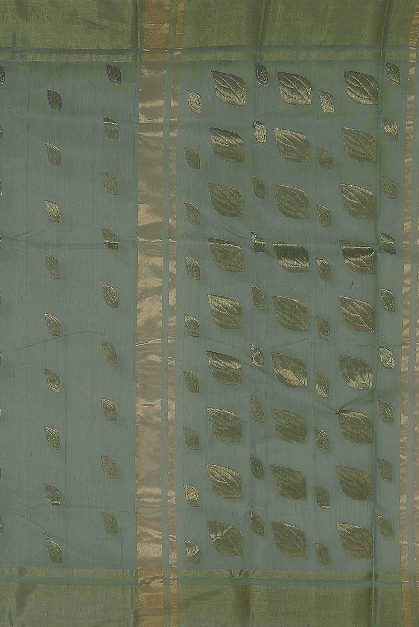 Light Green Chanderi Silk Cotton Saree
