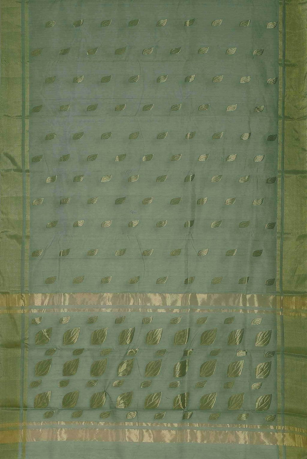 Light Green Chanderi Silk Cotton Saree