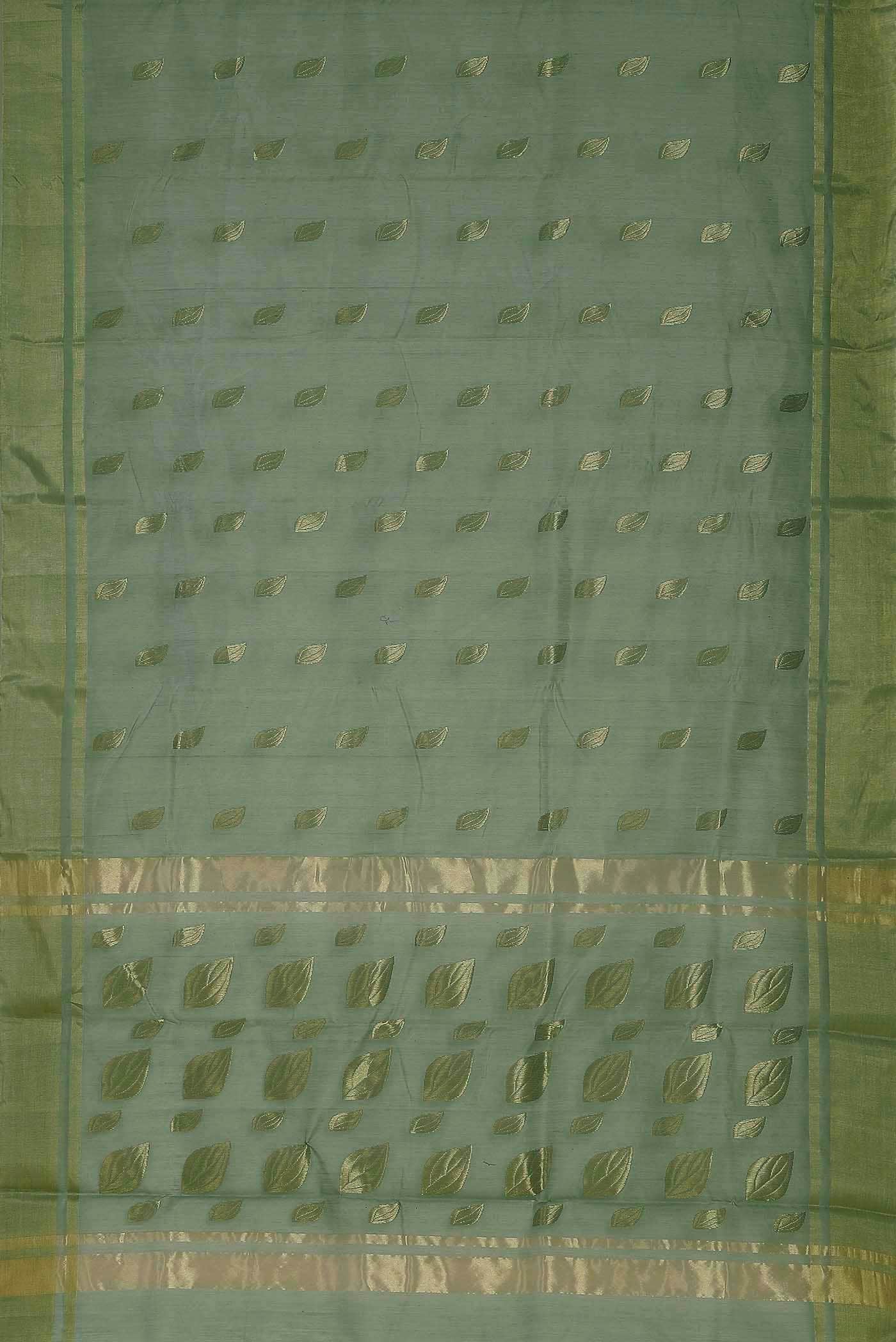 Light Green Chanderi Silk Cotton Saree
