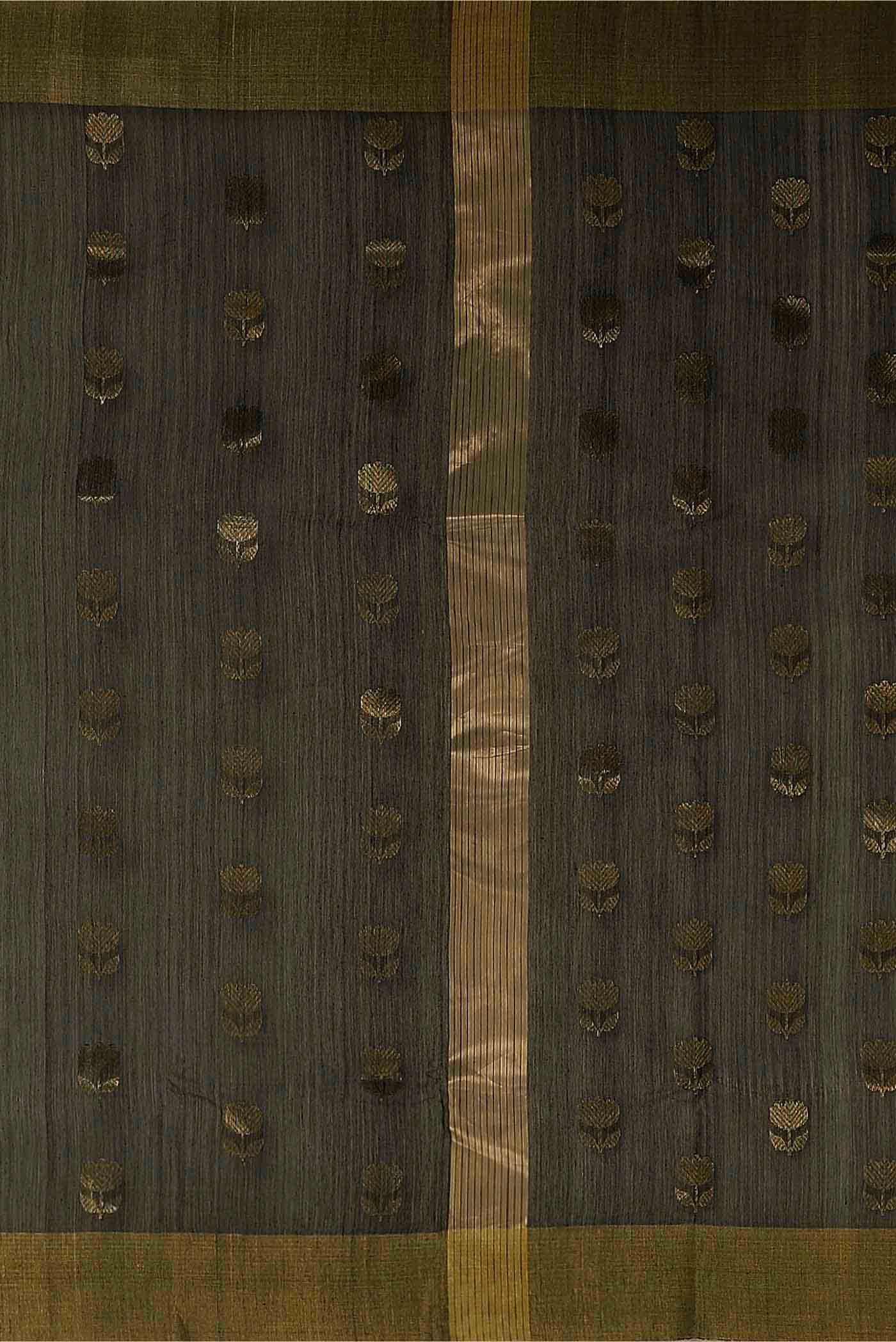 Grey Chanderi Silk Cotton Saree