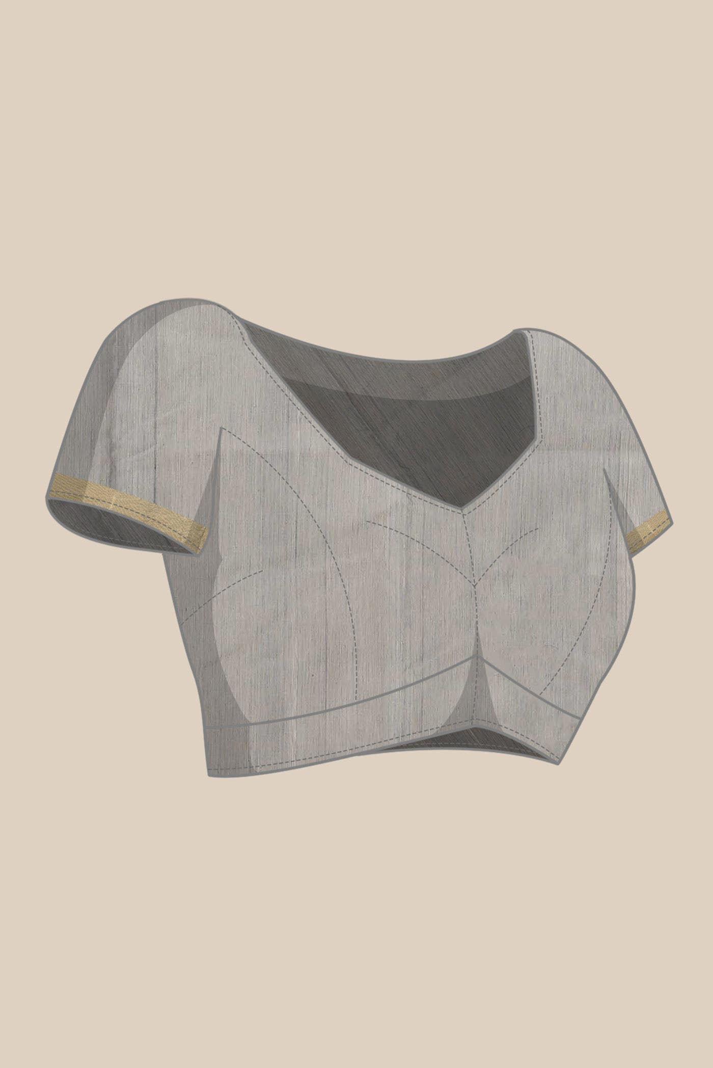 Grey Chanderi Silk Cotton Saree