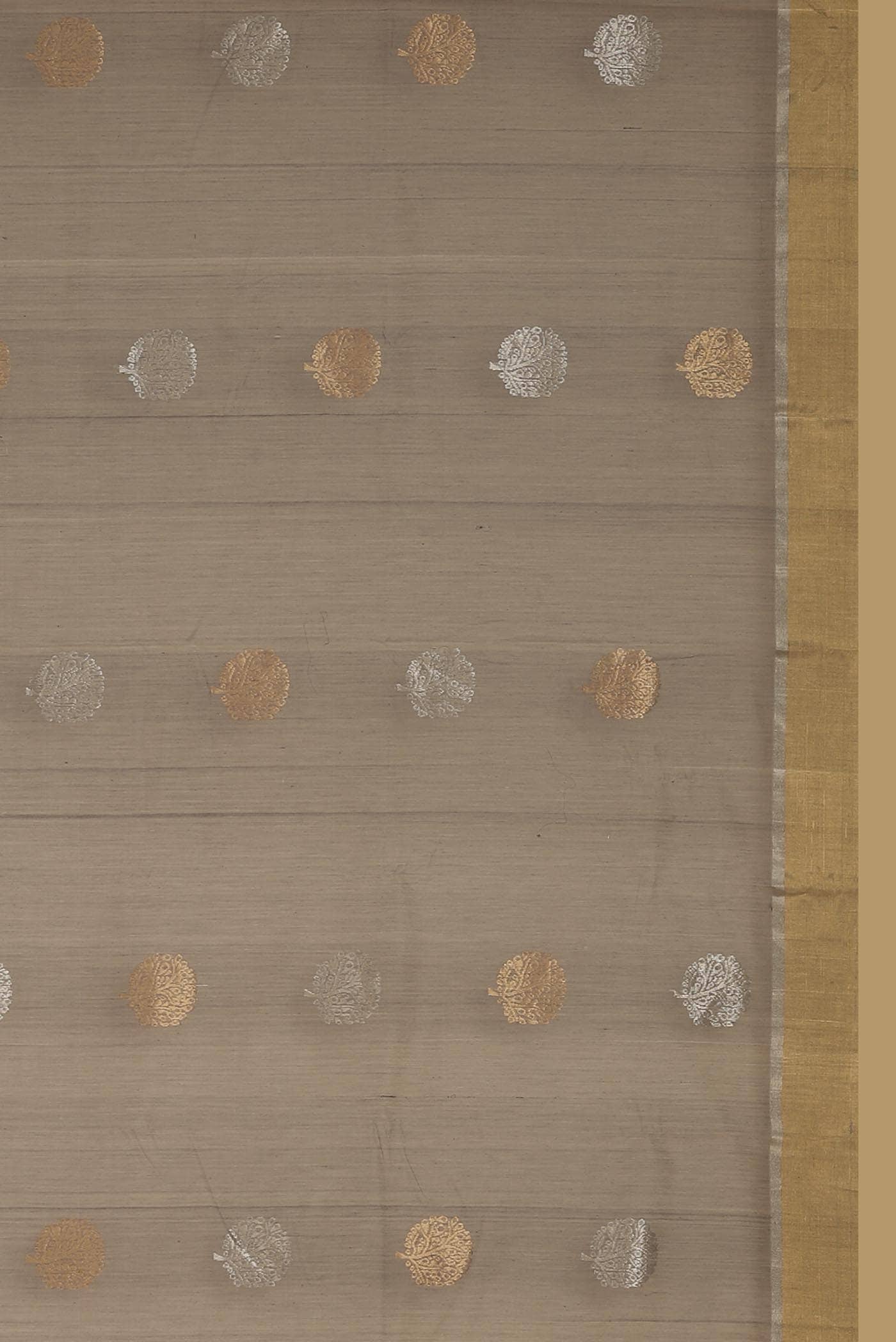 Grey Chanderi Silk Cotton Saree