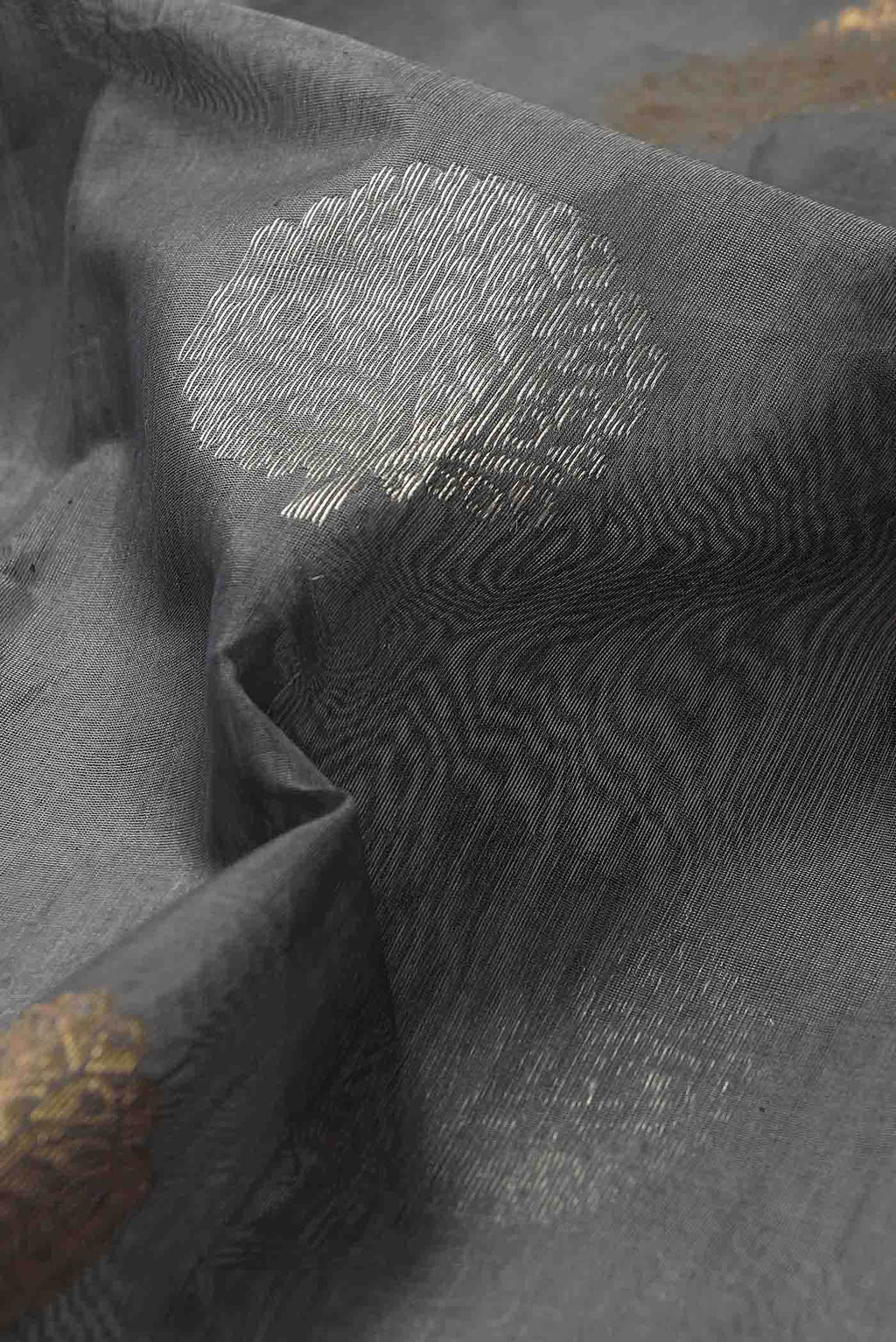 Grey Chanderi Silk Cotton Saree