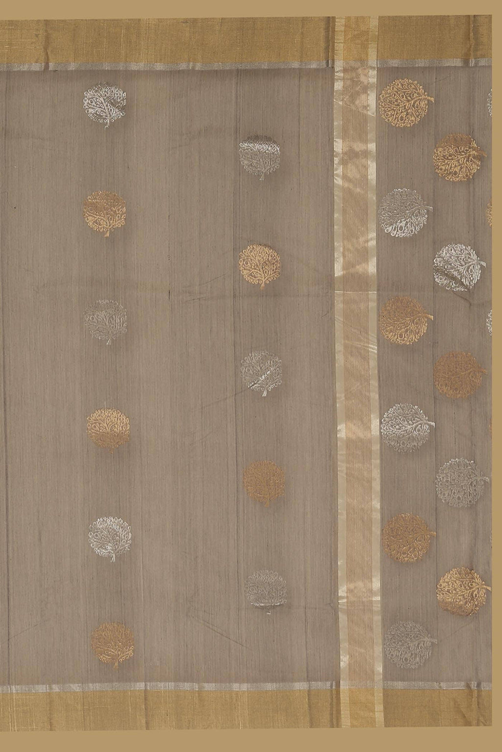 Grey Chanderi Silk Cotton Saree