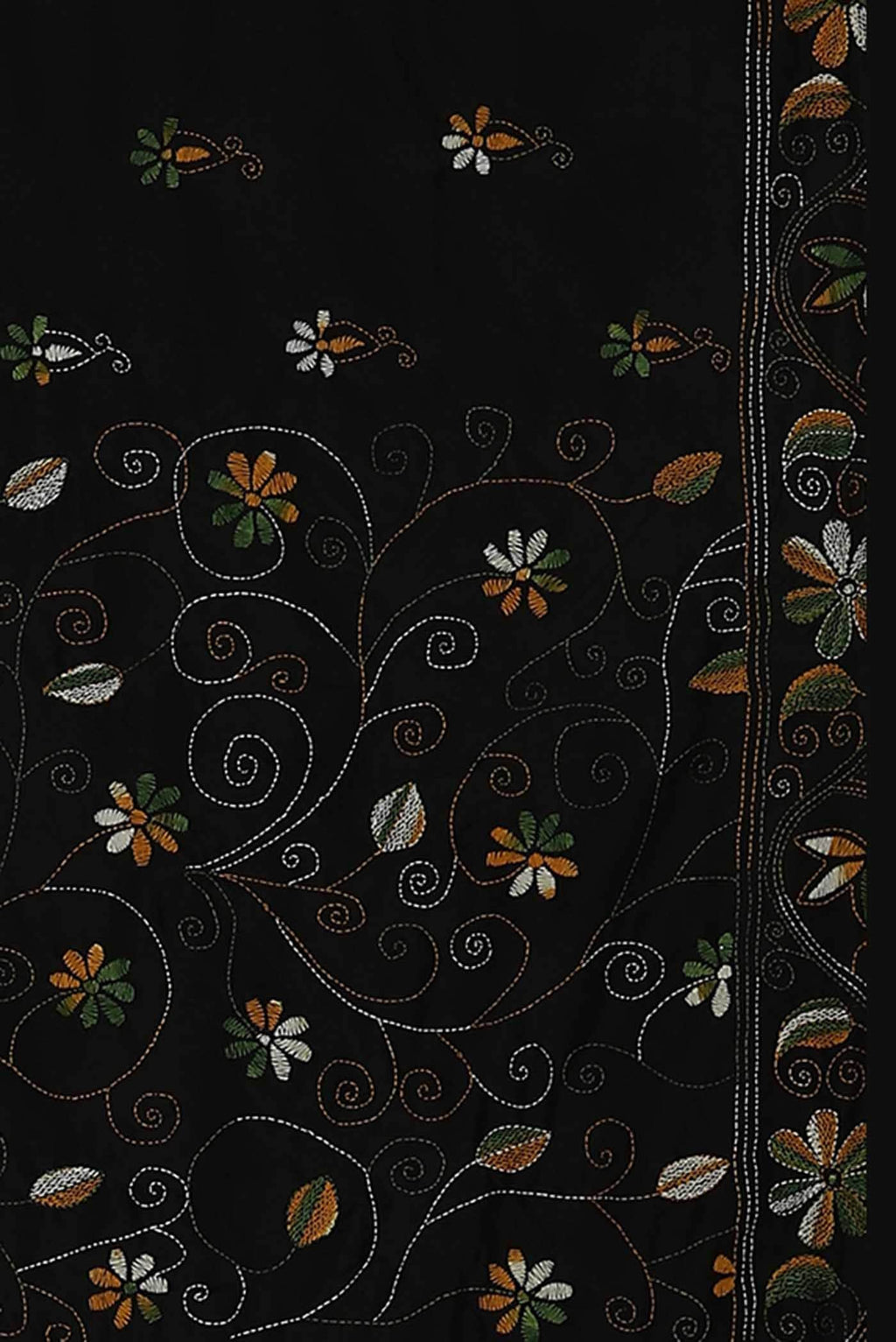 Black Tussar Silk Saree