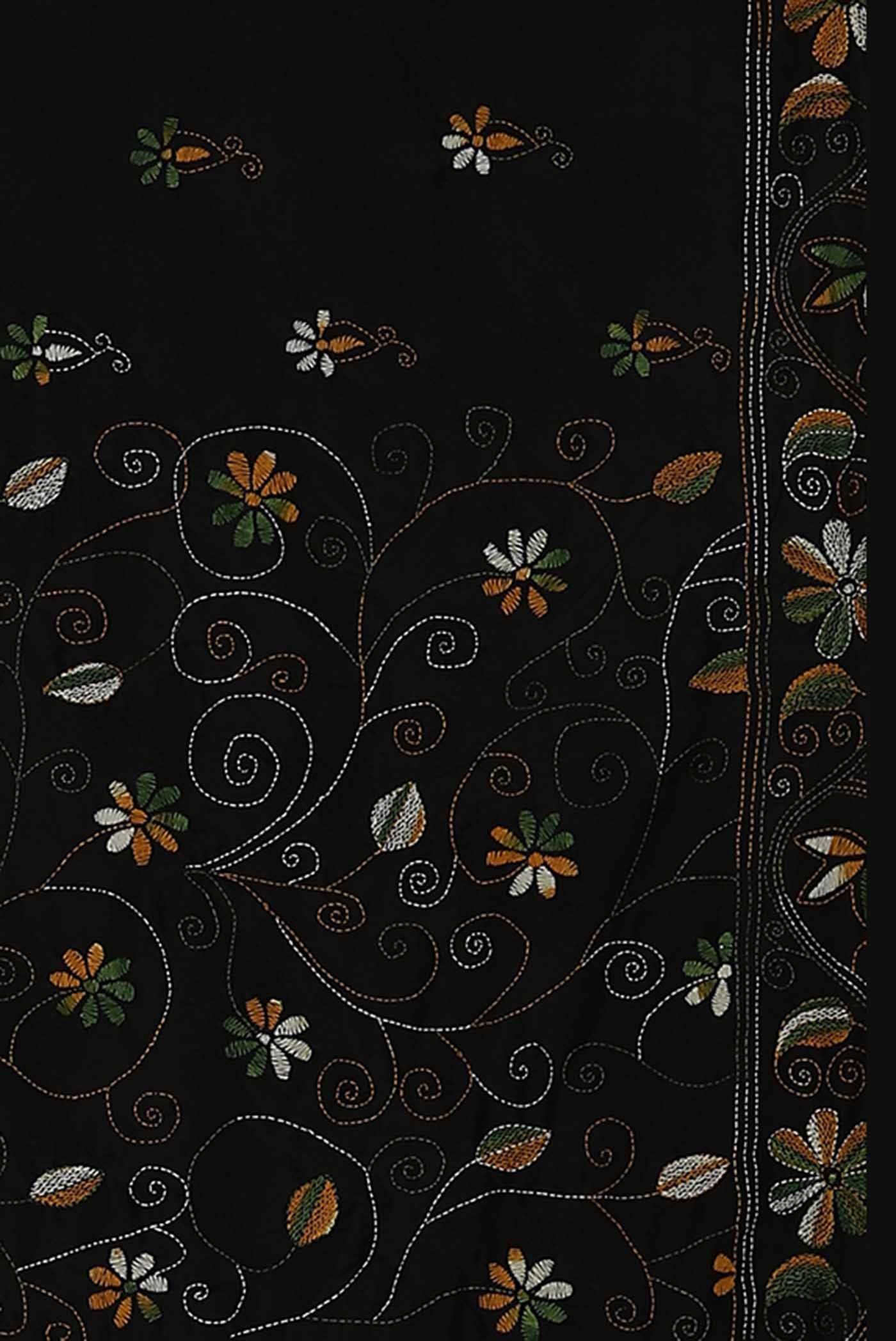 Black Tussar Silk Saree
