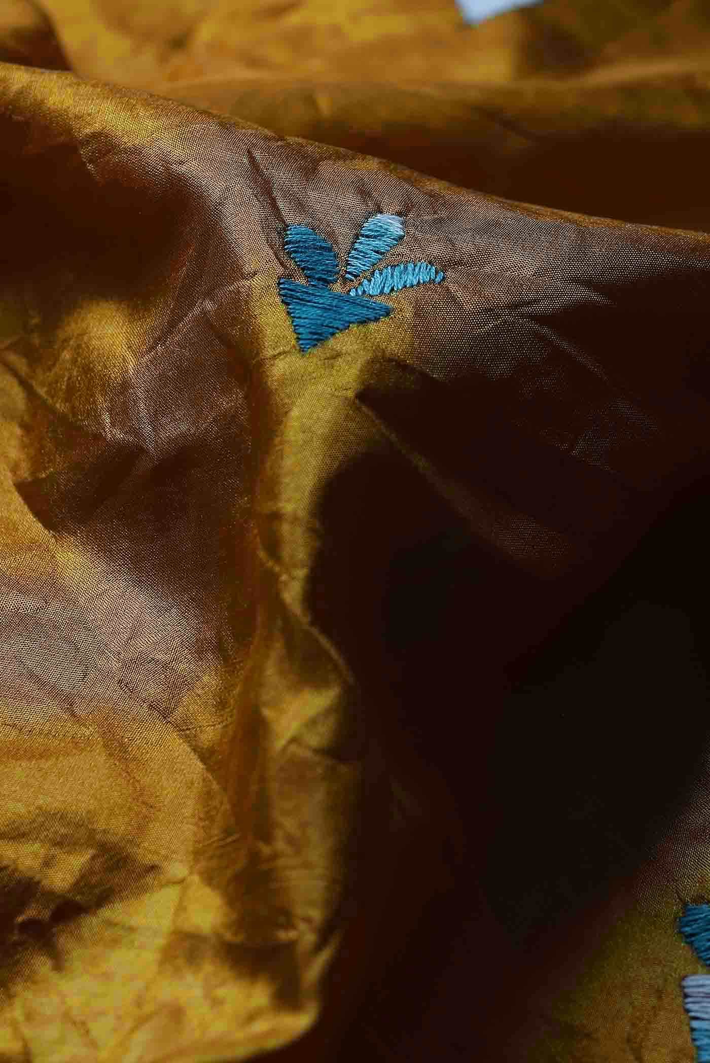 Mustard Tussar Silk Saree