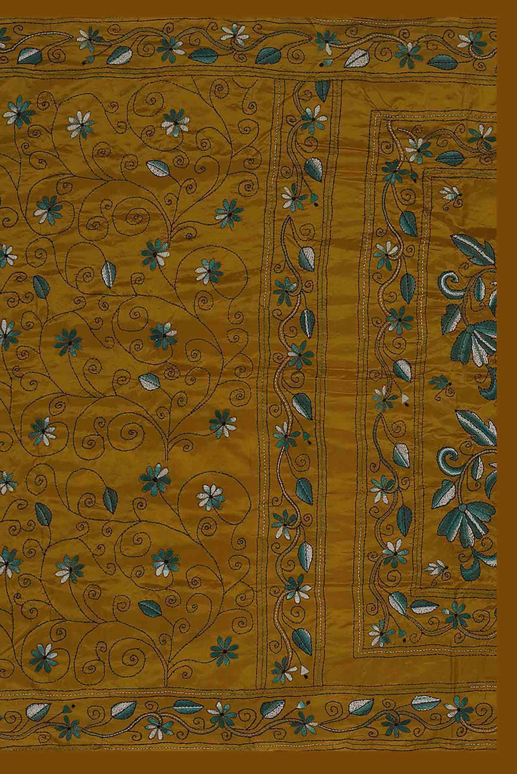 Mustard Tussar Silk Saree