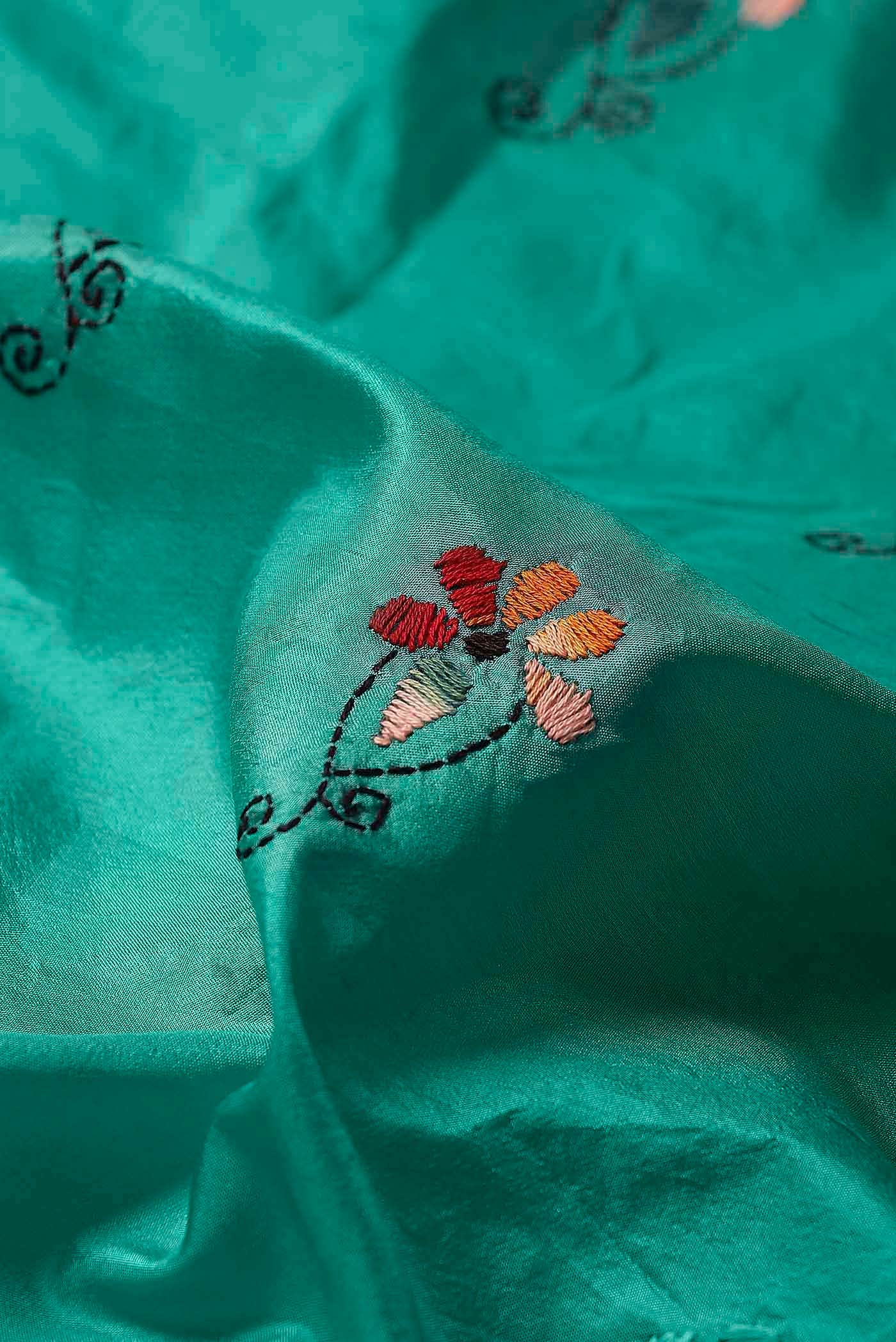 Green Tussar Silk Saree
