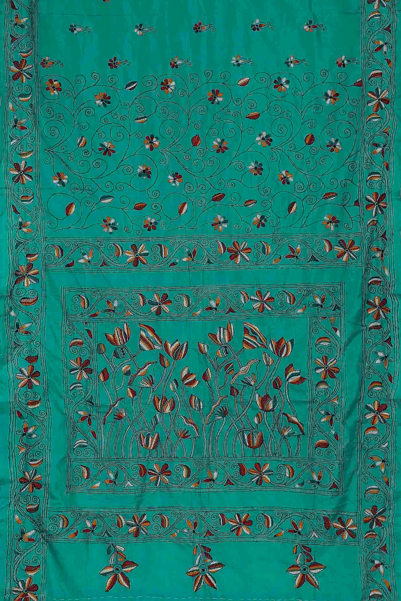 Green Tussar Silk Saree