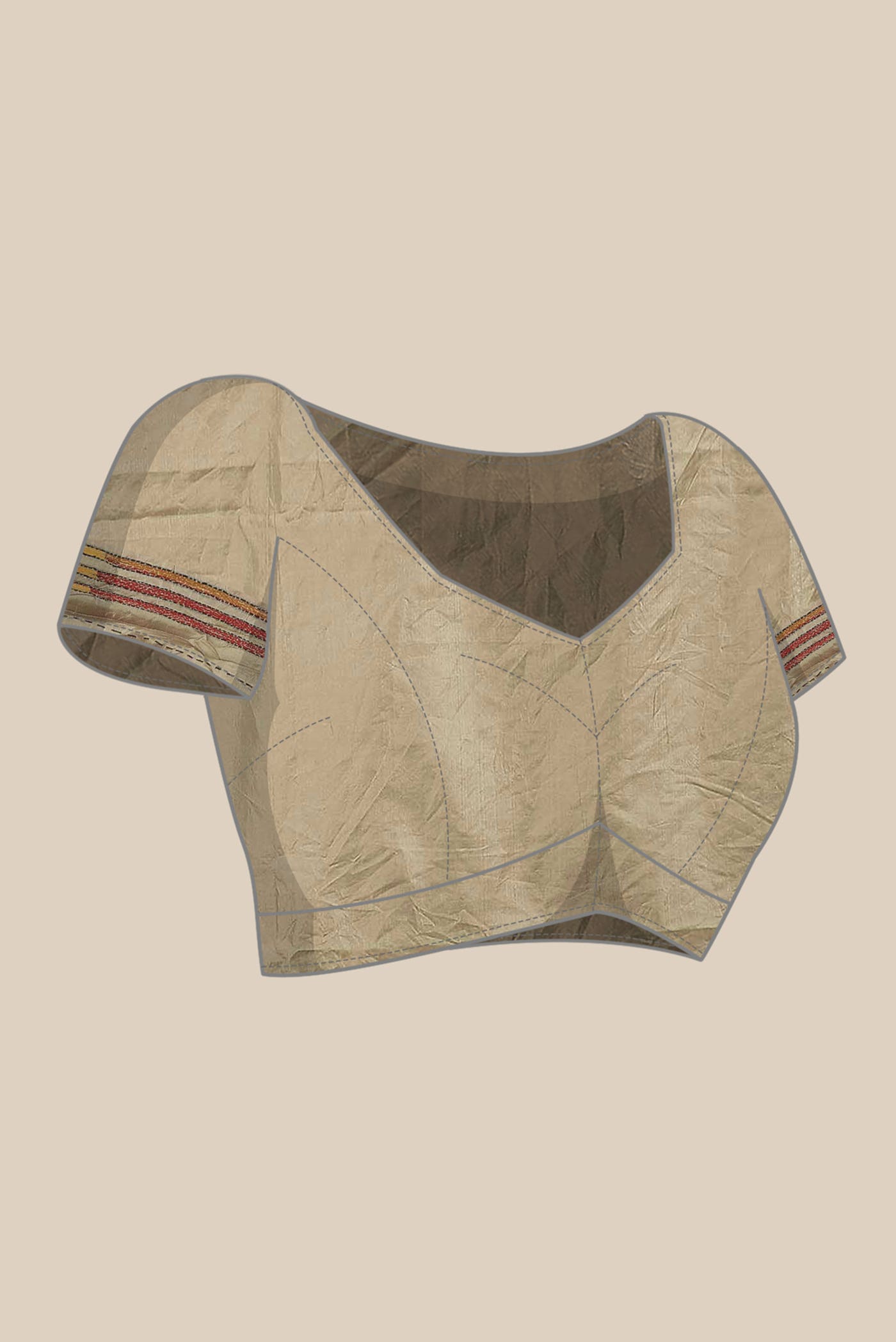 Beige Tussar Silk Saree