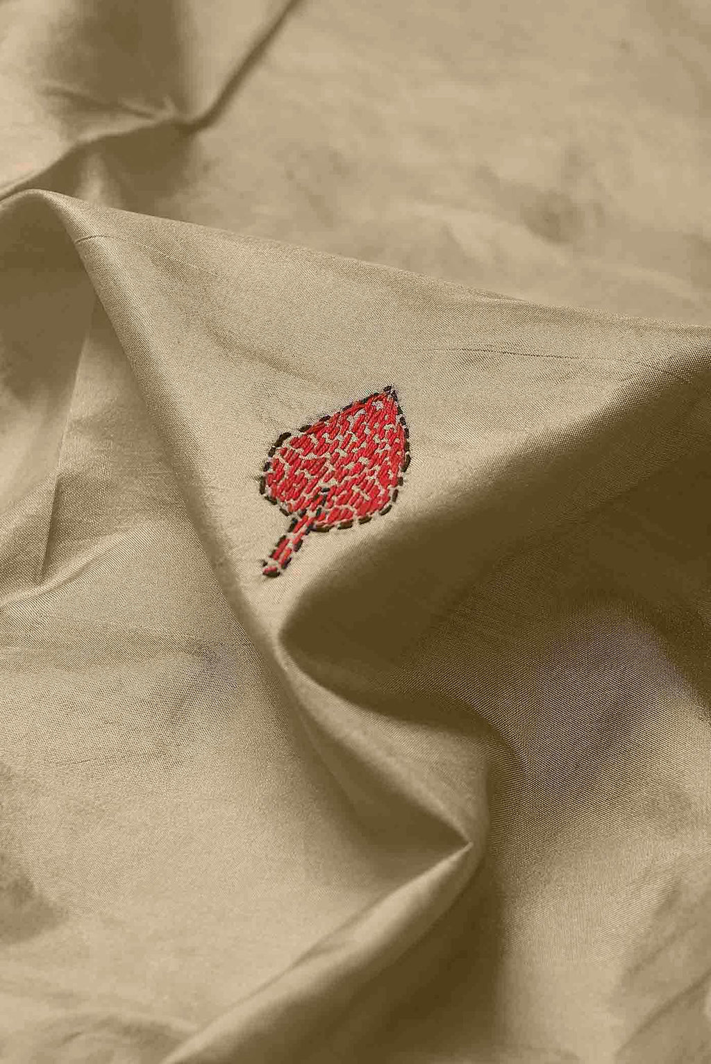 Beige Tussar Silk Saree