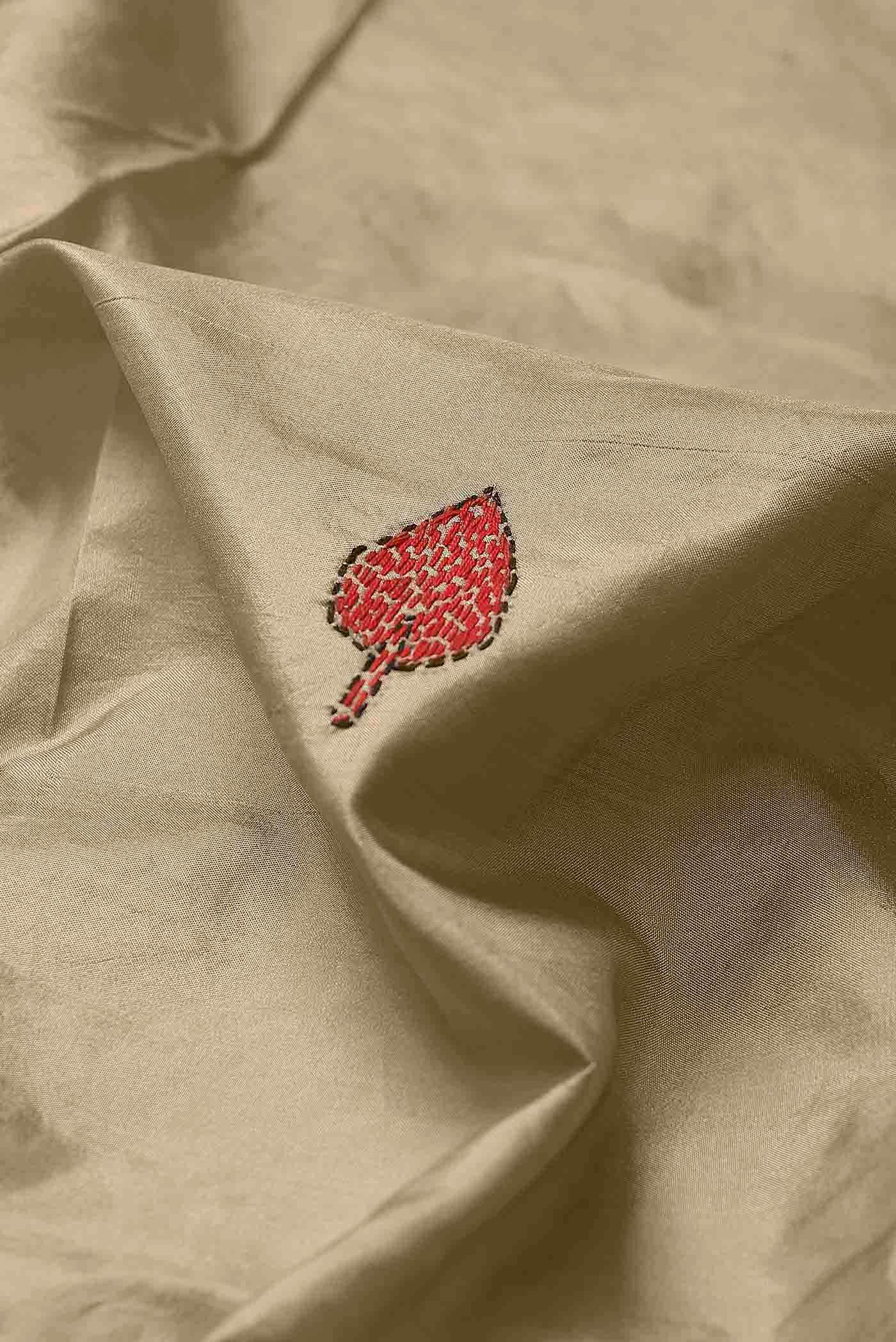 Beige Tussar Silk Saree