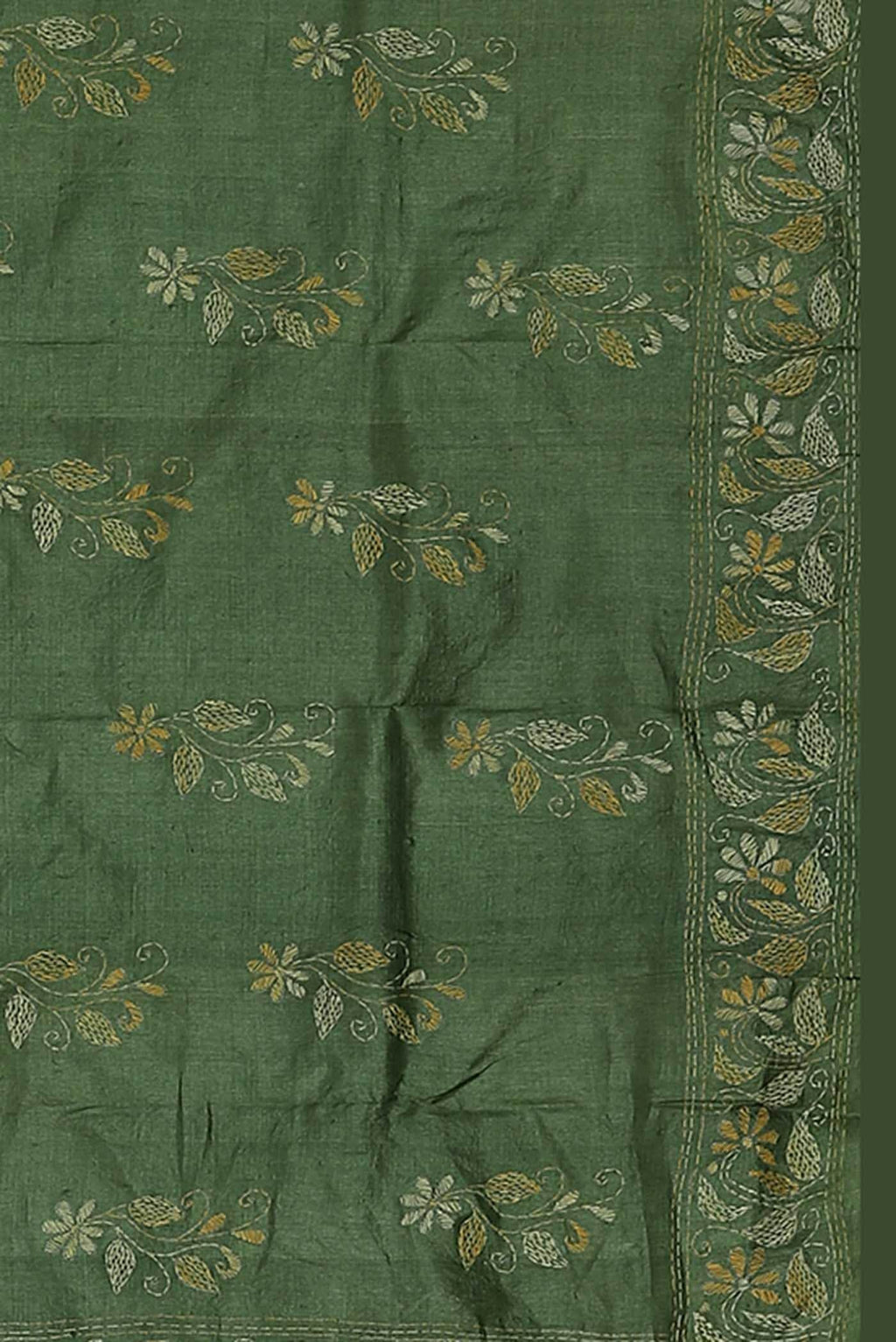 Green Tussar Silk Saree