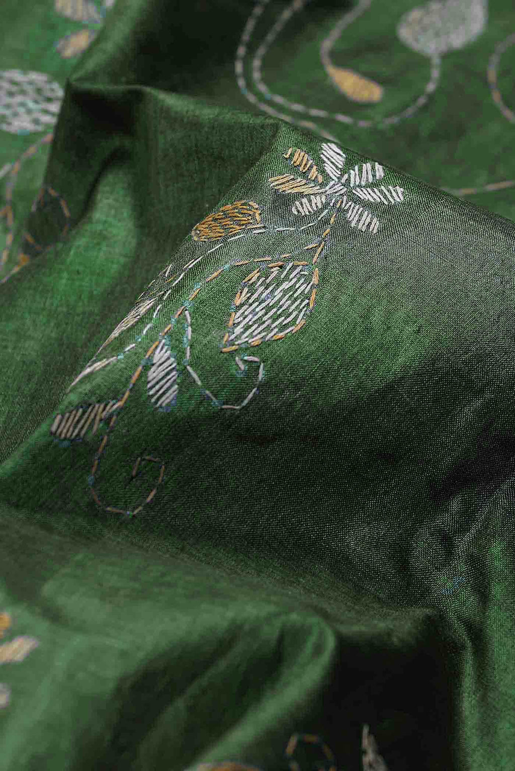 Green Tussar Silk Saree