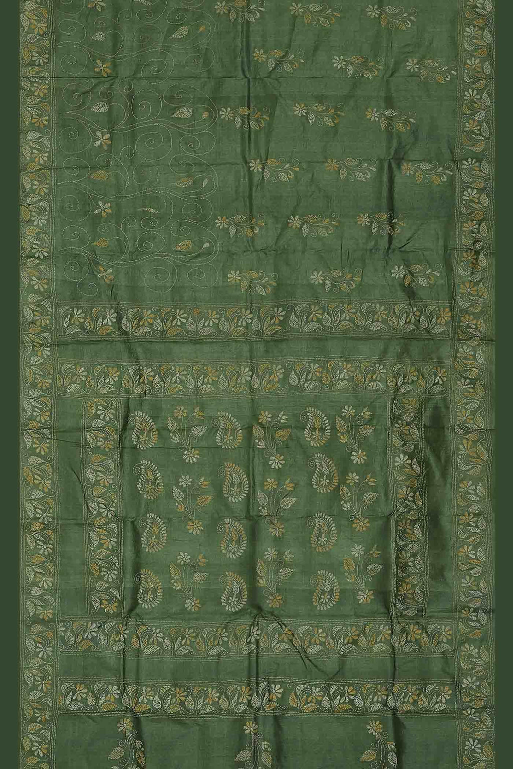 Green Tussar Silk Saree