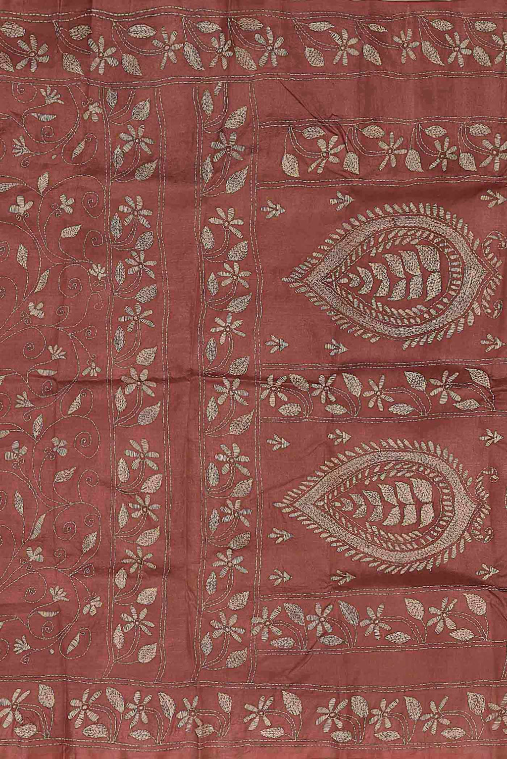 Coral Tussar Silk Saree