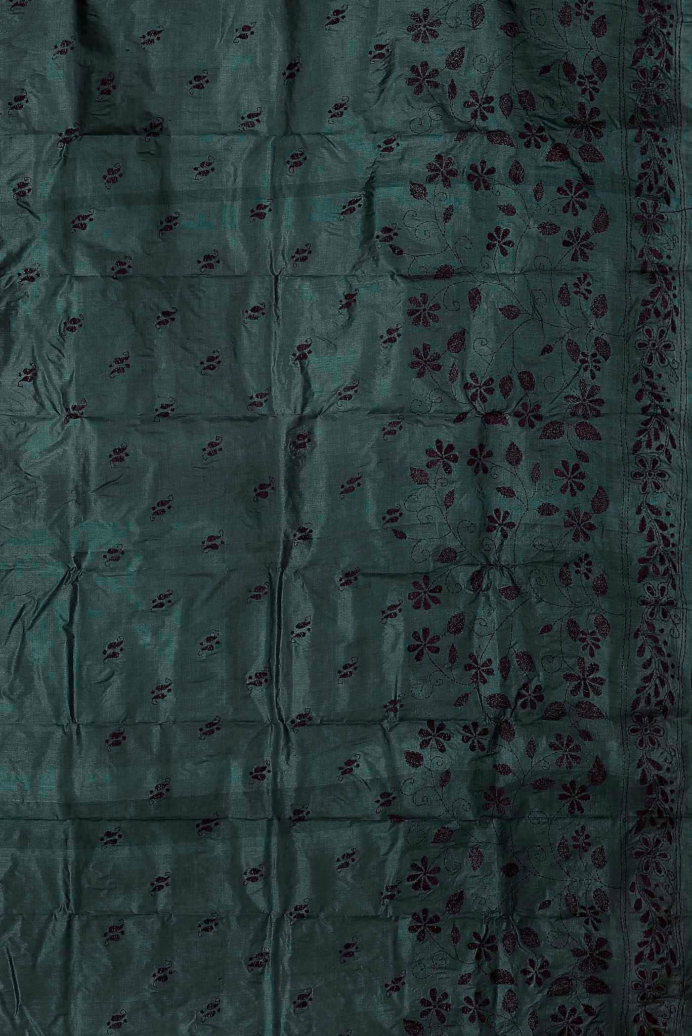 Blue Tussar Silk Saree