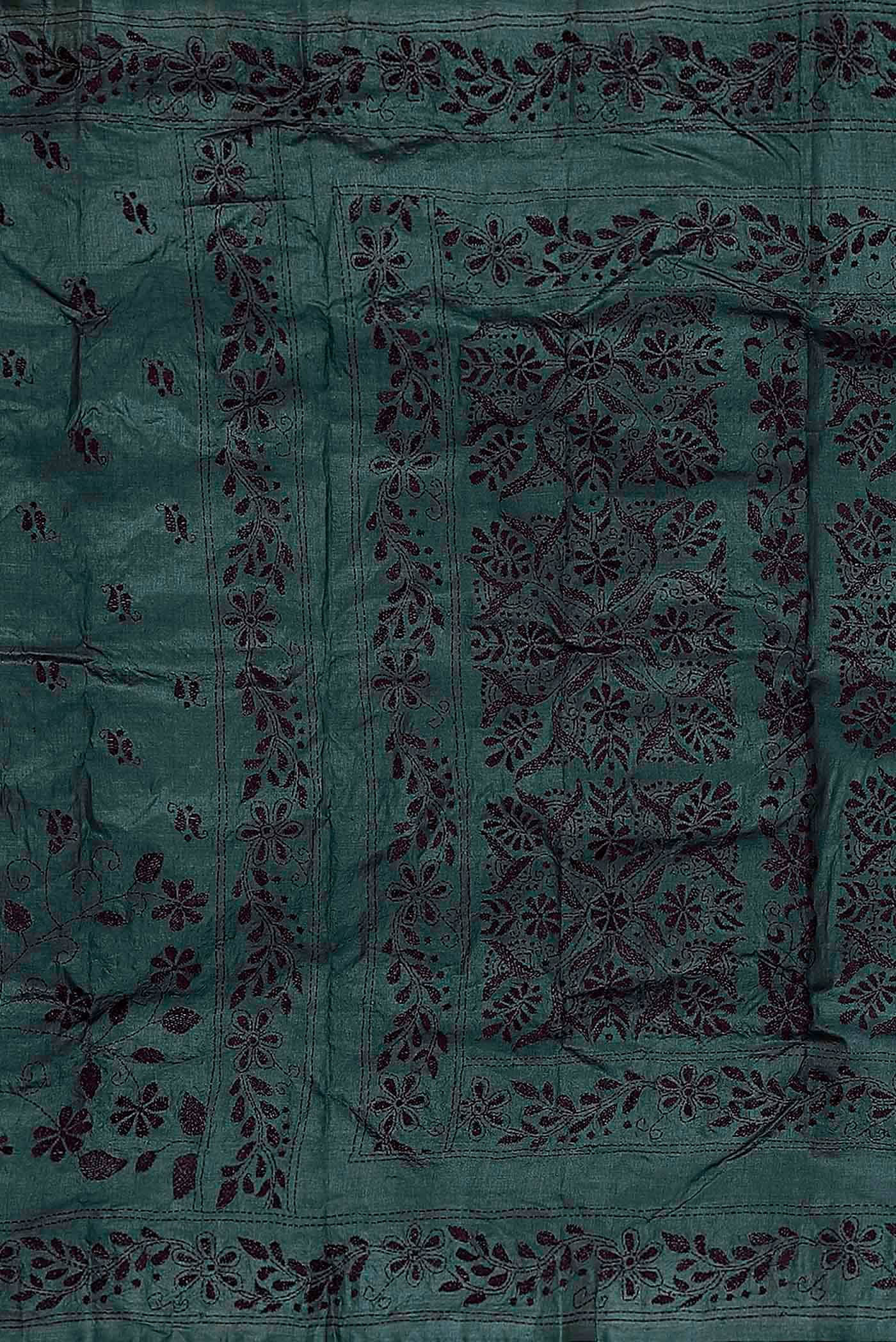 Blue Tussar Silk Saree