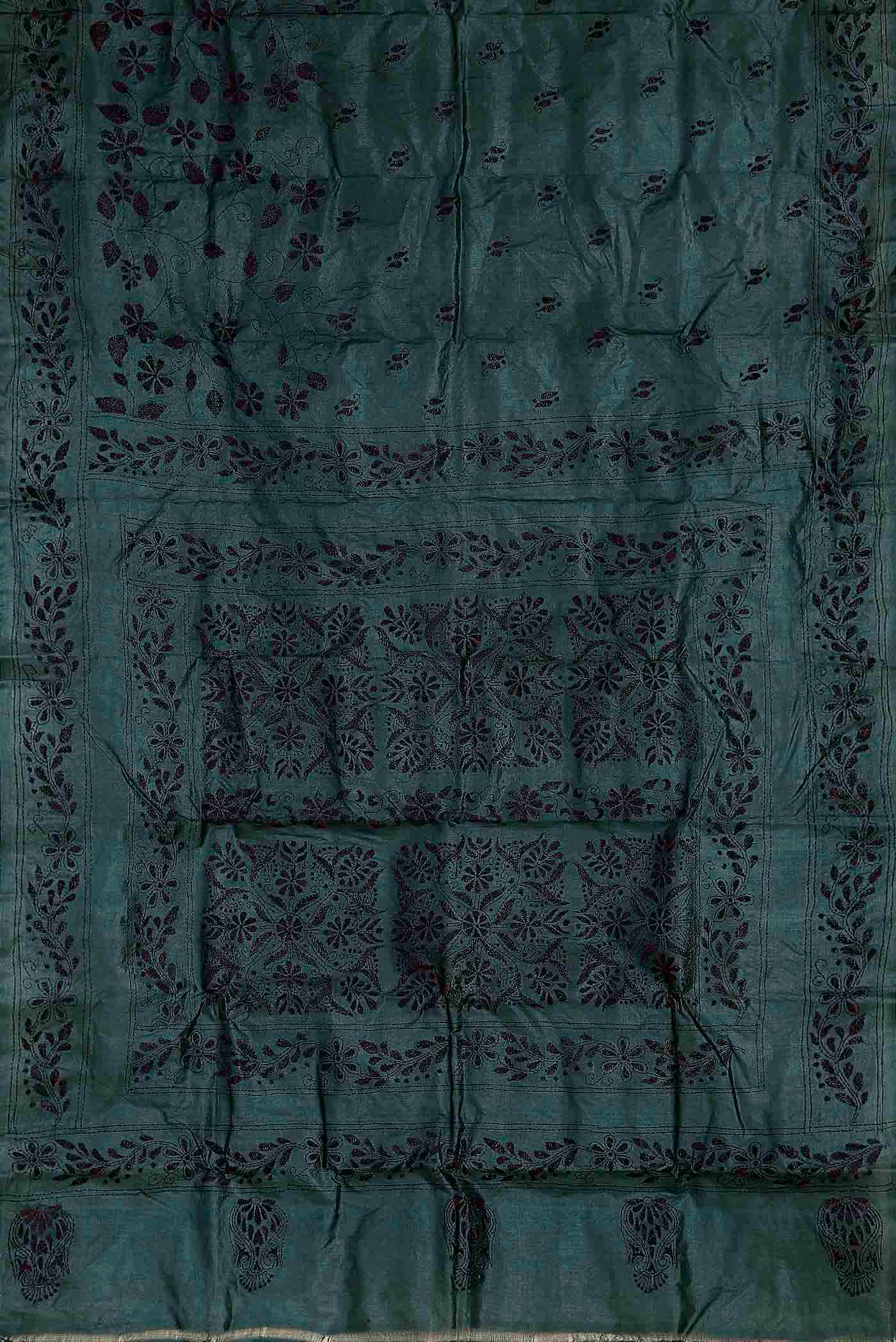 Blue Tussar Silk Saree